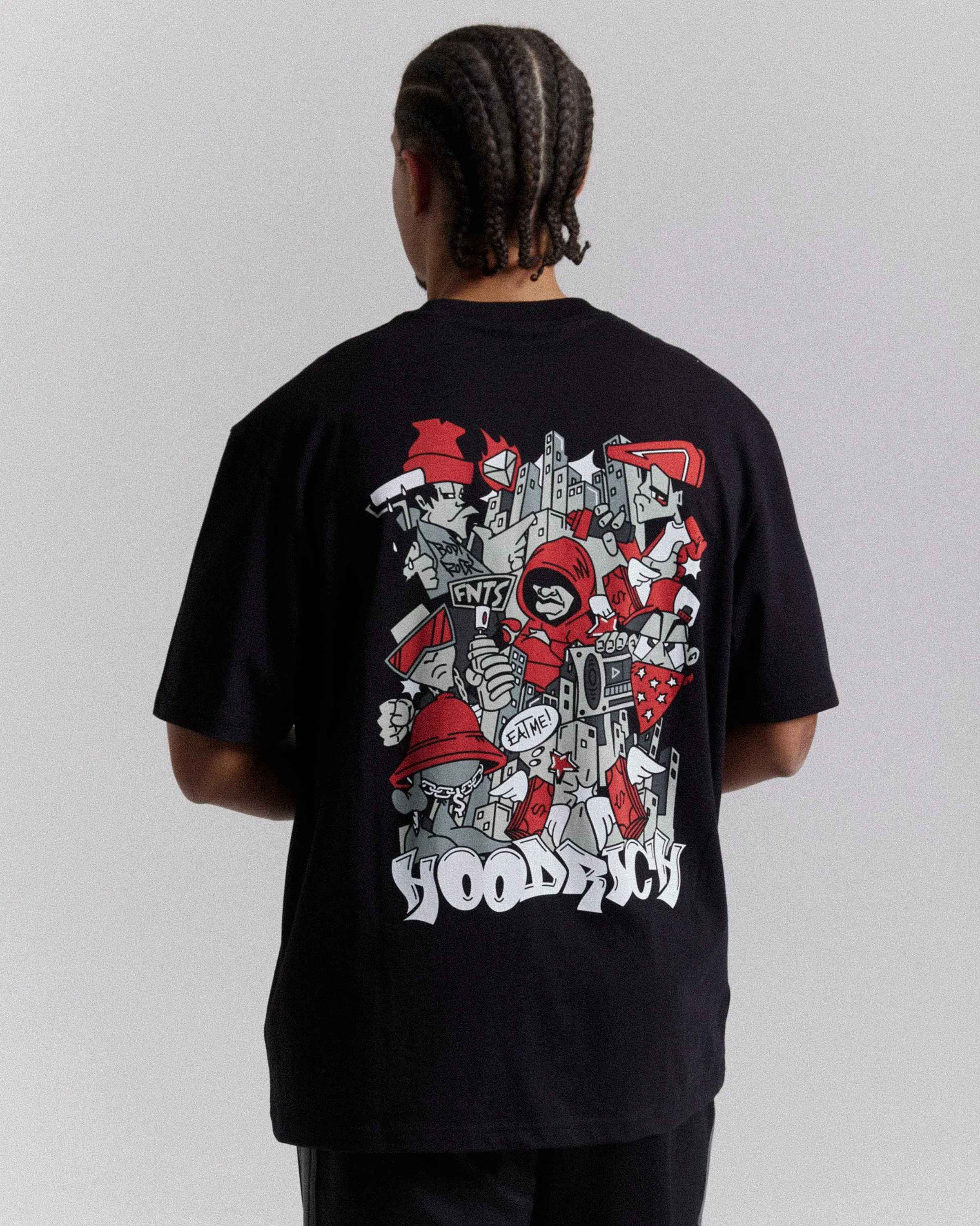 Mural Oversized T-Shirt - Black/Red sold by Hoodrich