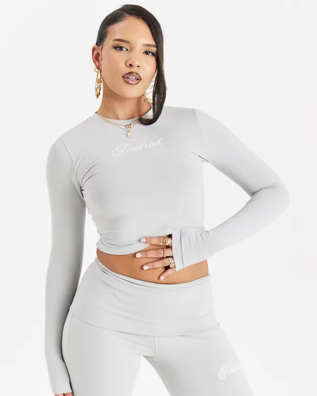 Poise Long Sleeve Fitted Tee - Light Grey/White made by Hoodrich