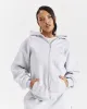 Crystal Zip Oversized Hoodie - Light Grey/Pink Rhinestone sold by Hoodrich