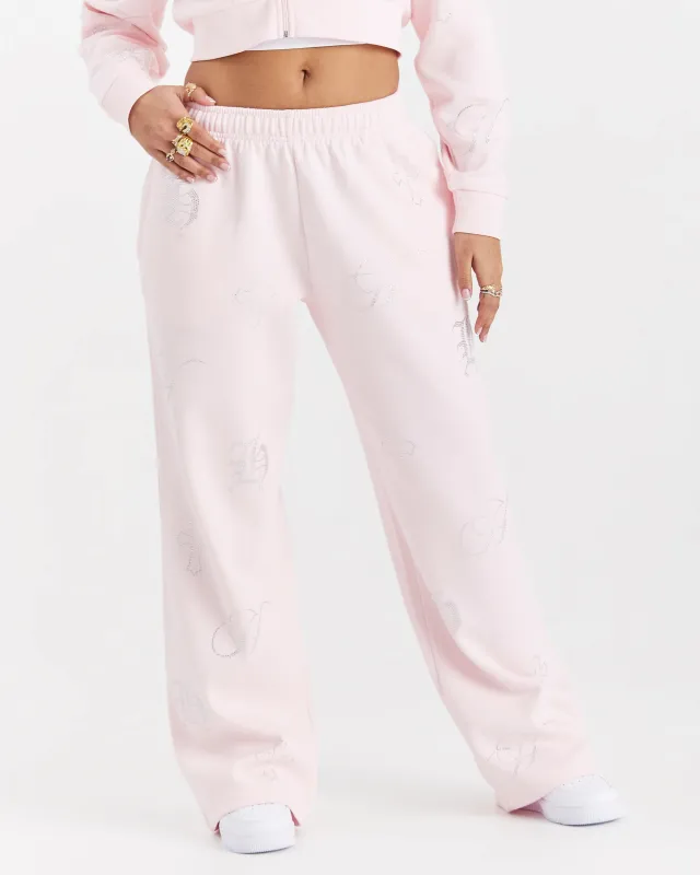 Crystal Oversized Jogger - Pink/Rhinestone sold by Hoodrich