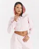 Crystal Cropped Zip Hoodie - Pink/Rhinestone sold by Hoodrich