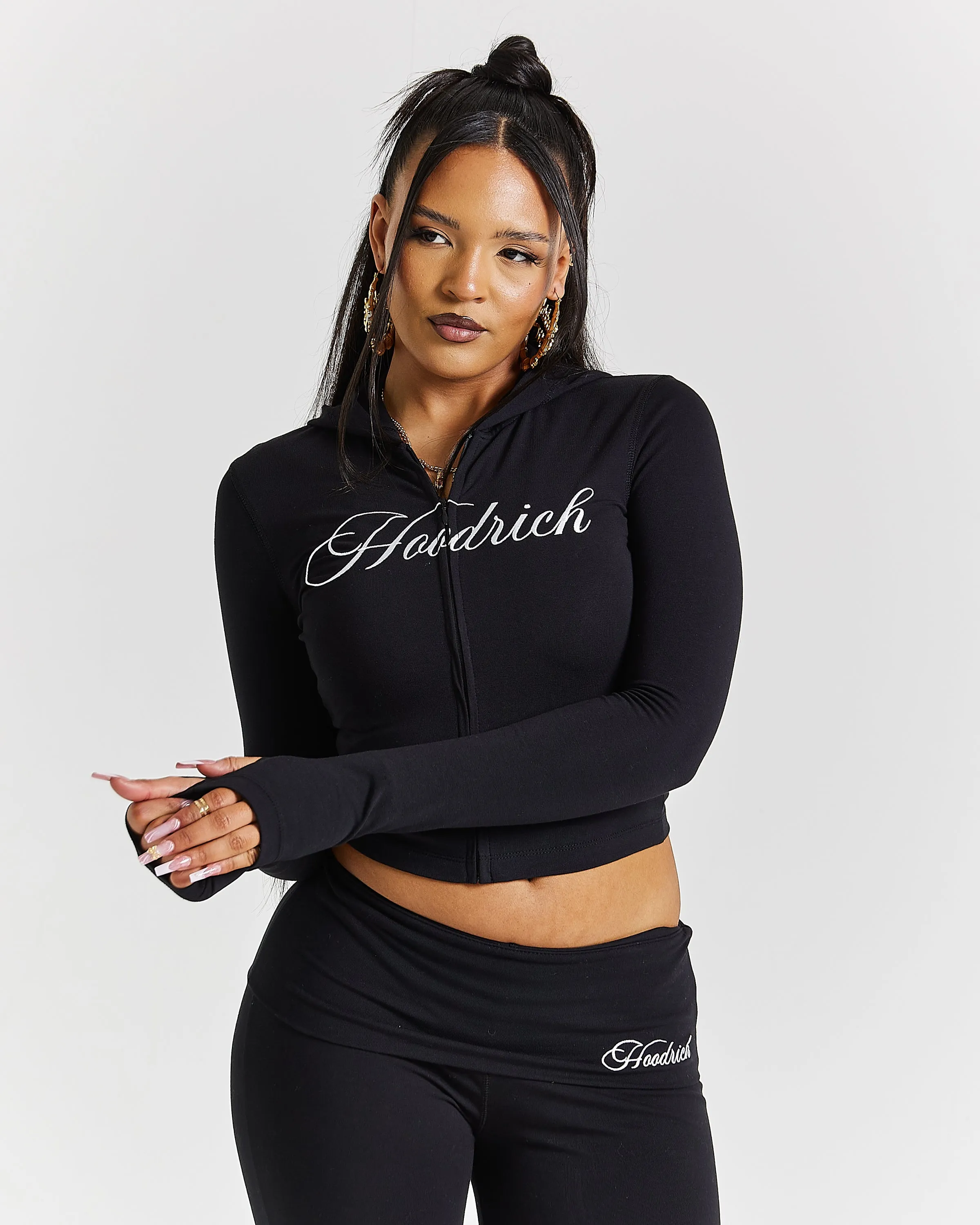 Poise Zip Hoodie - Black/White sold by Hoodrich