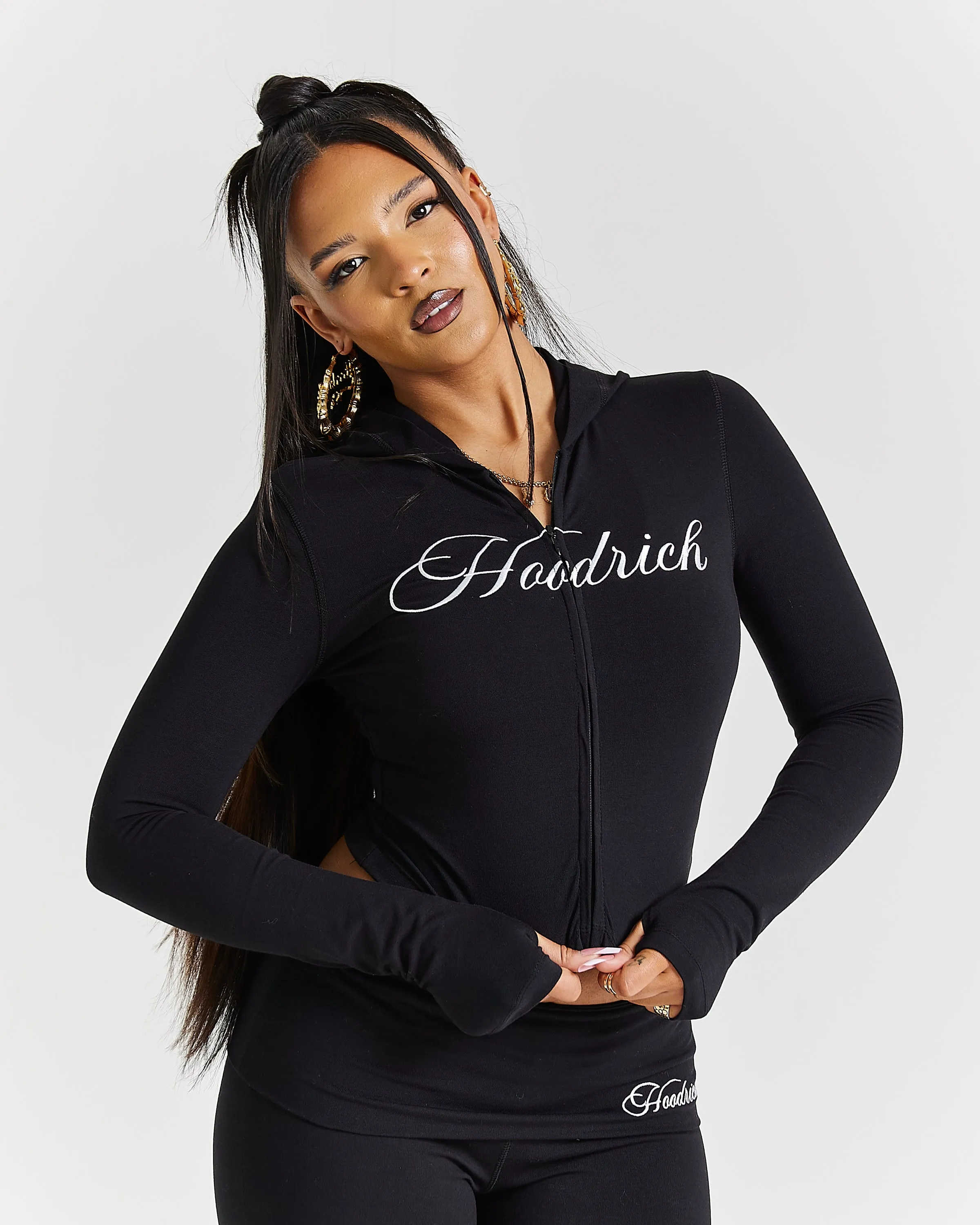 Poise Zip Hoodie - Black/White sold by Hoodrich product image thumbnail 4