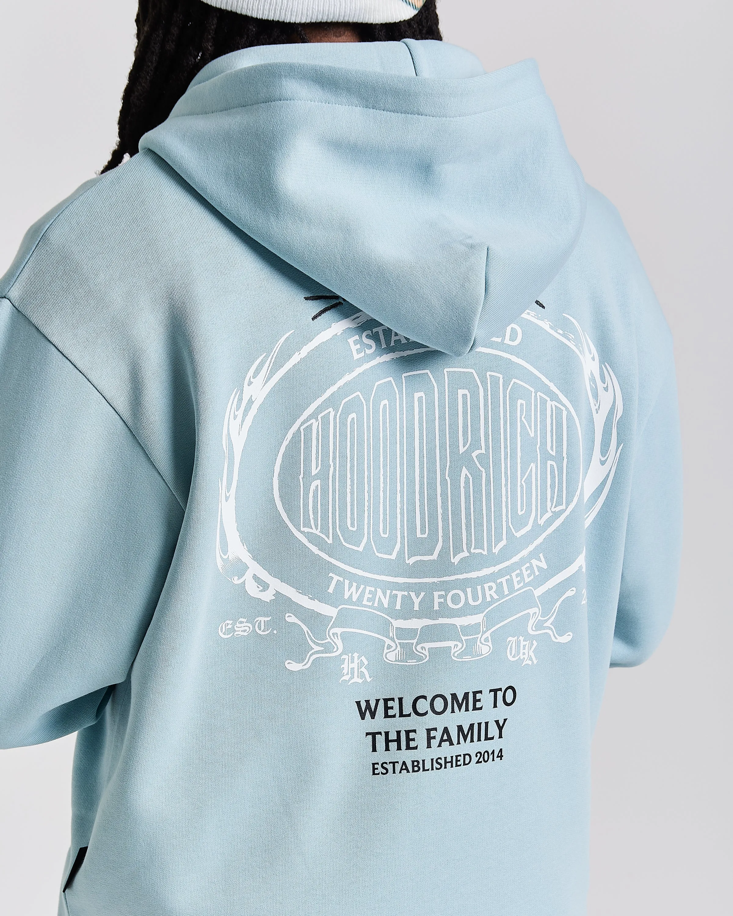 Noir Oversized Zip Hoodie - Blue/White sold by Hoodrich product image thumbnail 5