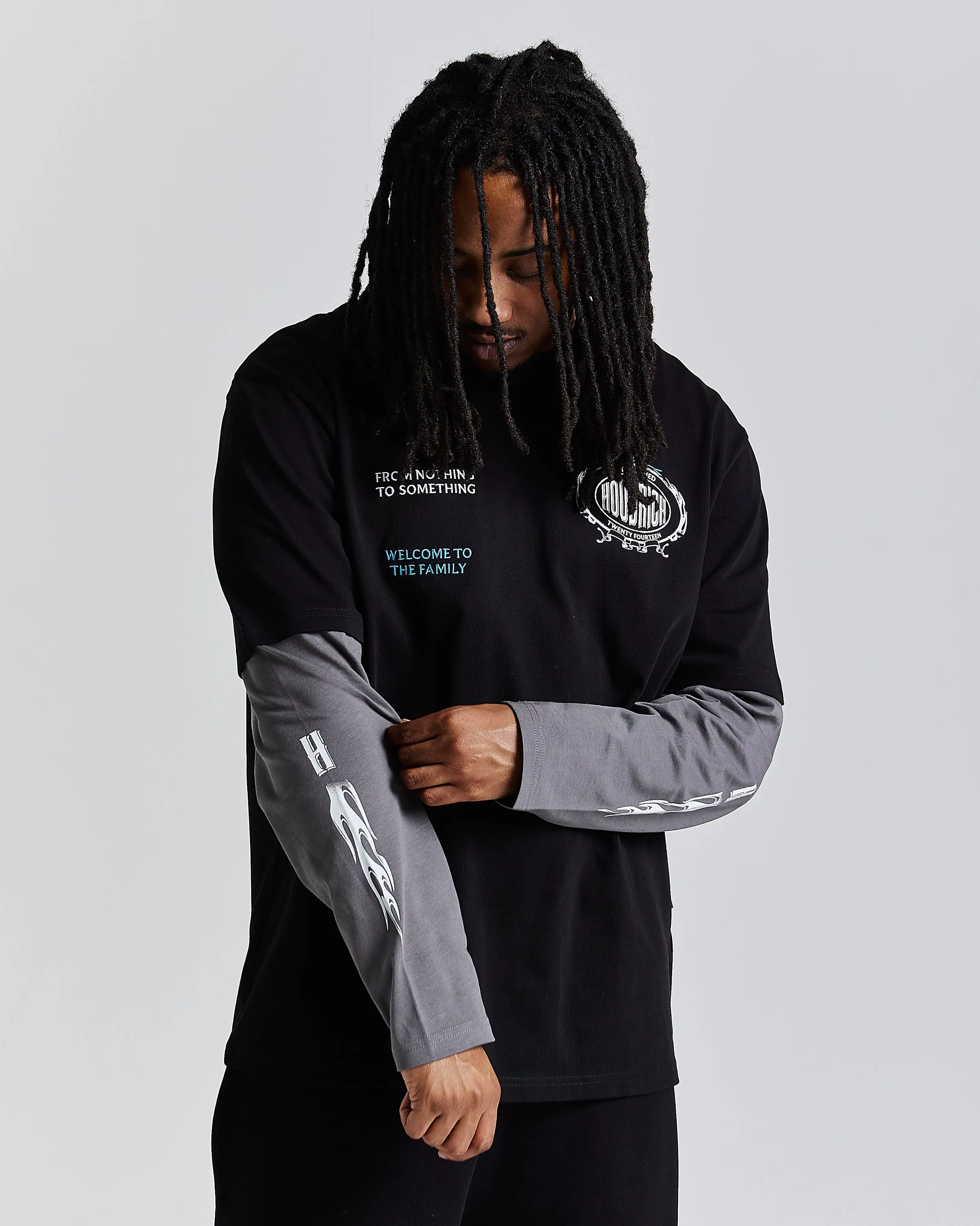 Noir Oversized Long Sleeve T-Shirt - Black/Grey/White sold by Hoodrich product image thumbnail 2