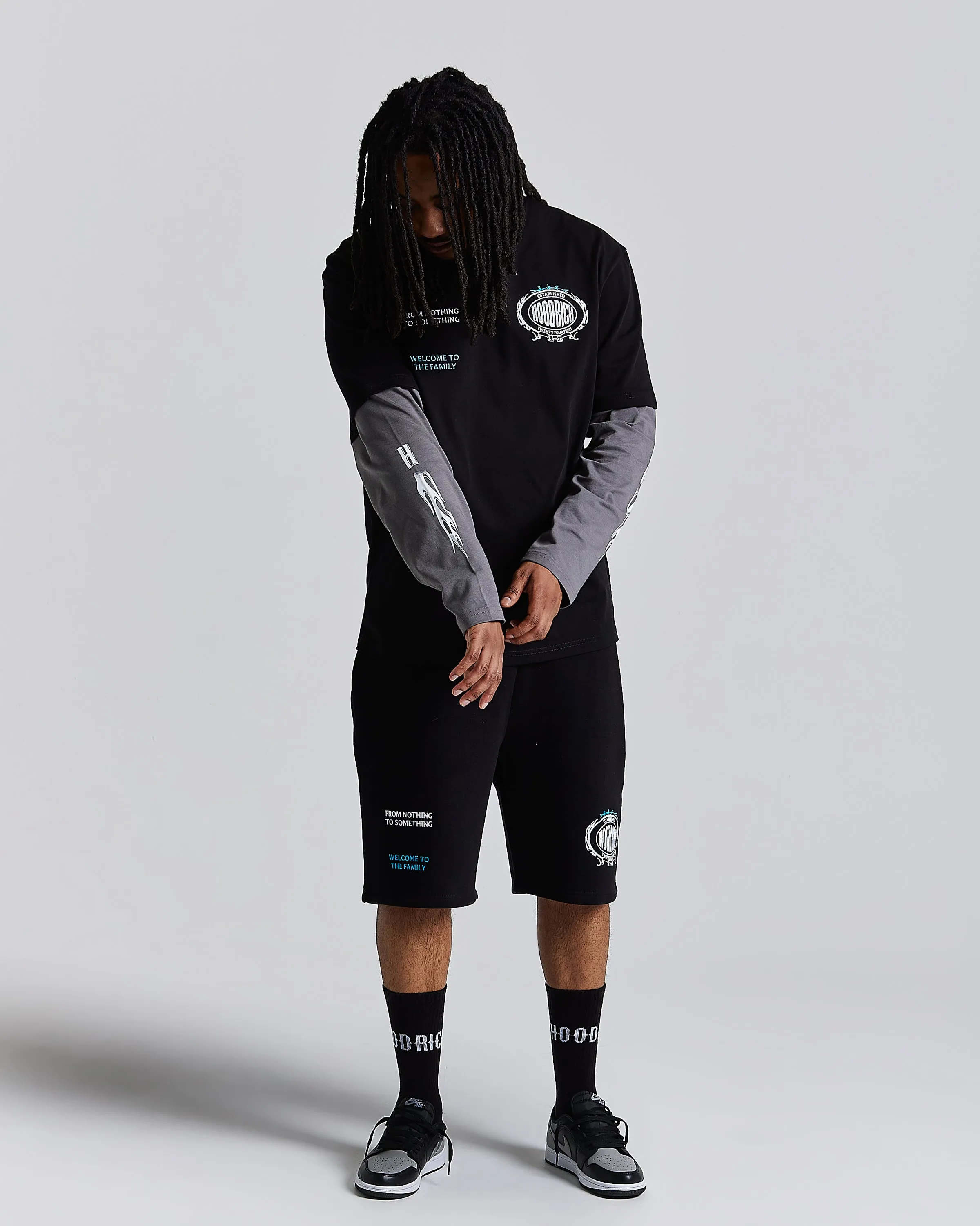 Noir Oversized Long Sleeve T-Shirt - Black/Grey/White sold by Hoodrich product image thumbnail 3