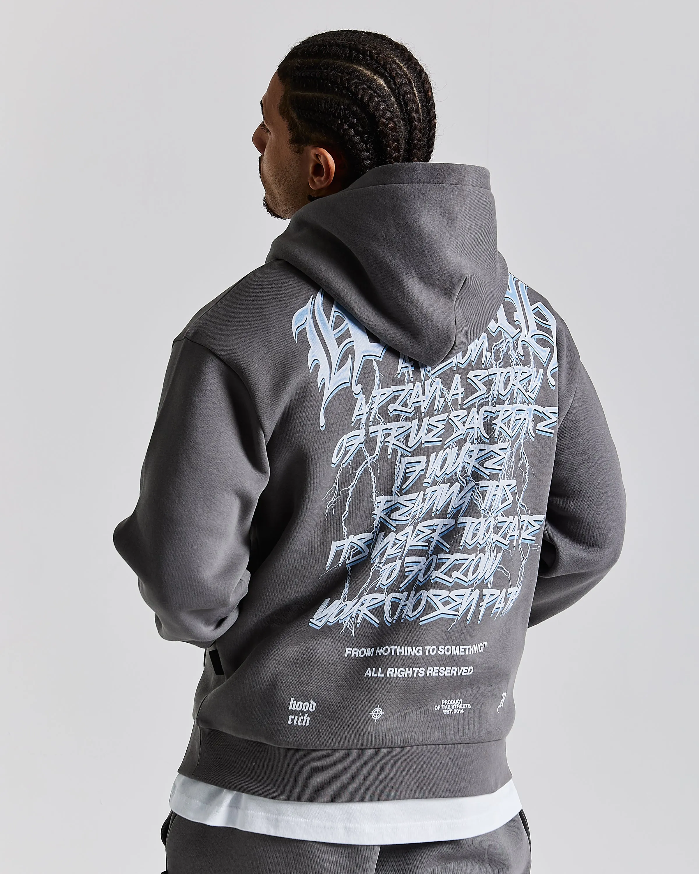 Tornado Oversized Hoodie - Grey/White/Blue sold by Hoodrich product image thumbnail 2