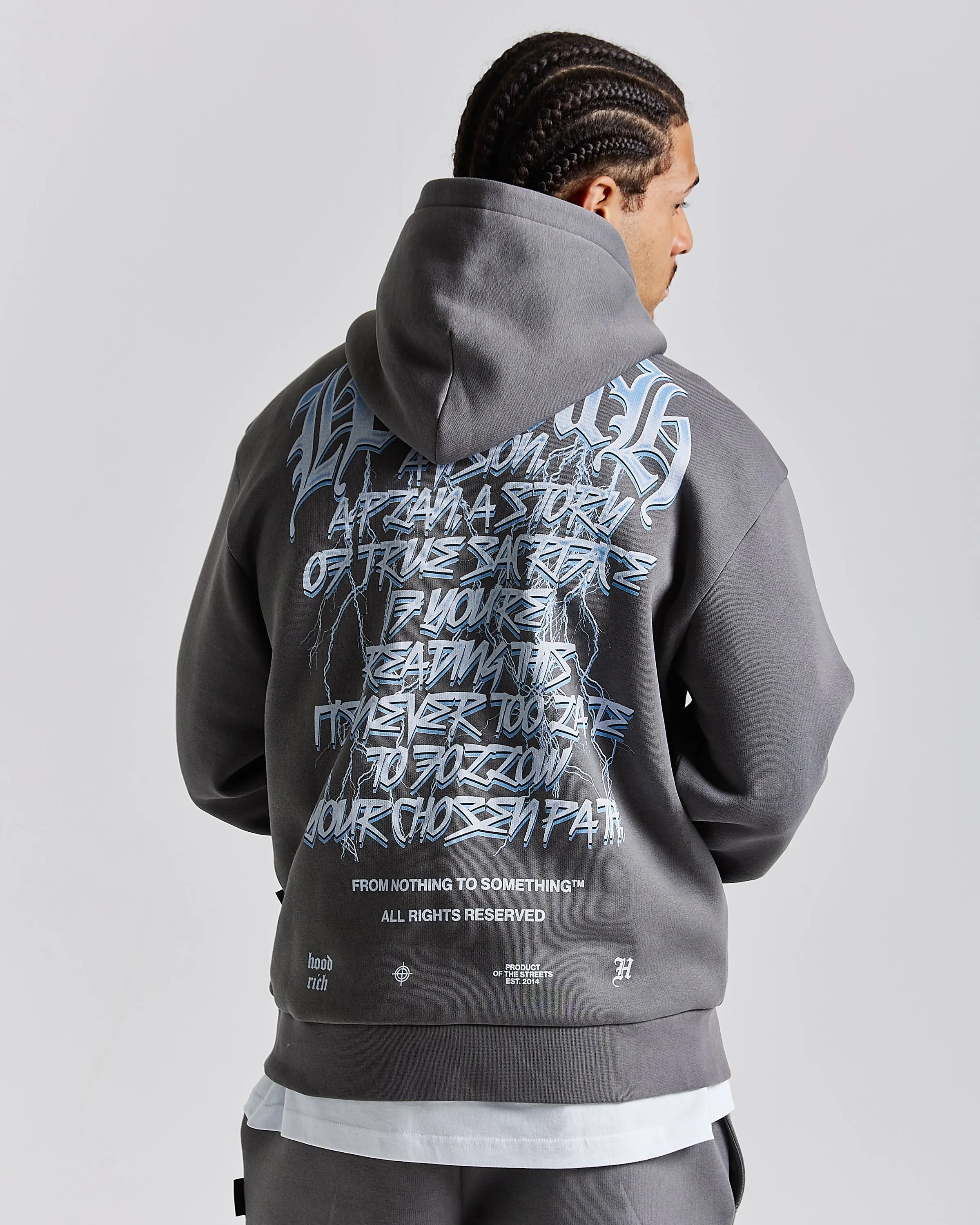 Tornado Oversized Hoodie - Grey/White/Blue sold by Hoodrich product image thumbnail 3