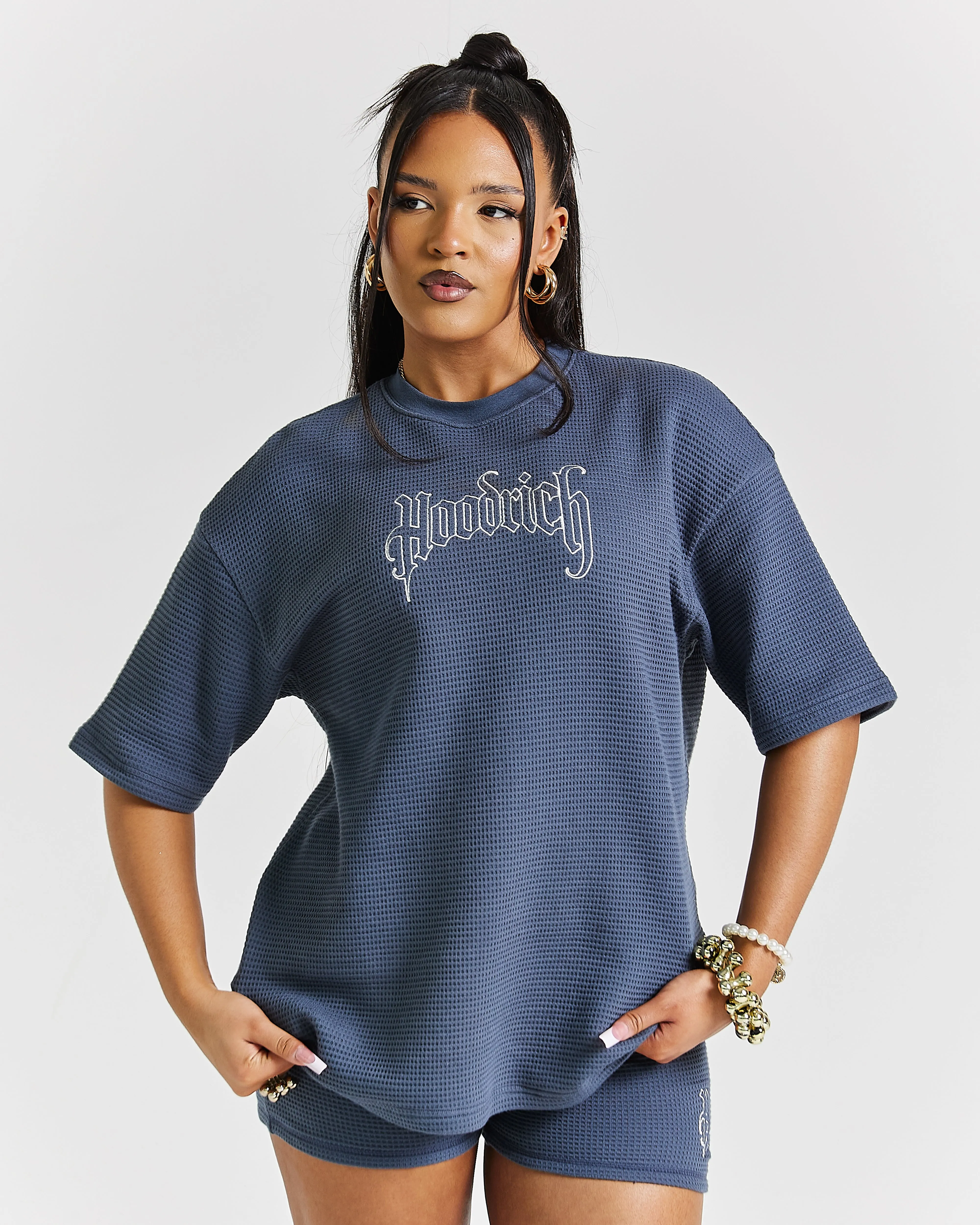 Stellar Waffle Oversized T-Shirt - Blue/White sold by Hoodrich product image thumbnail 2