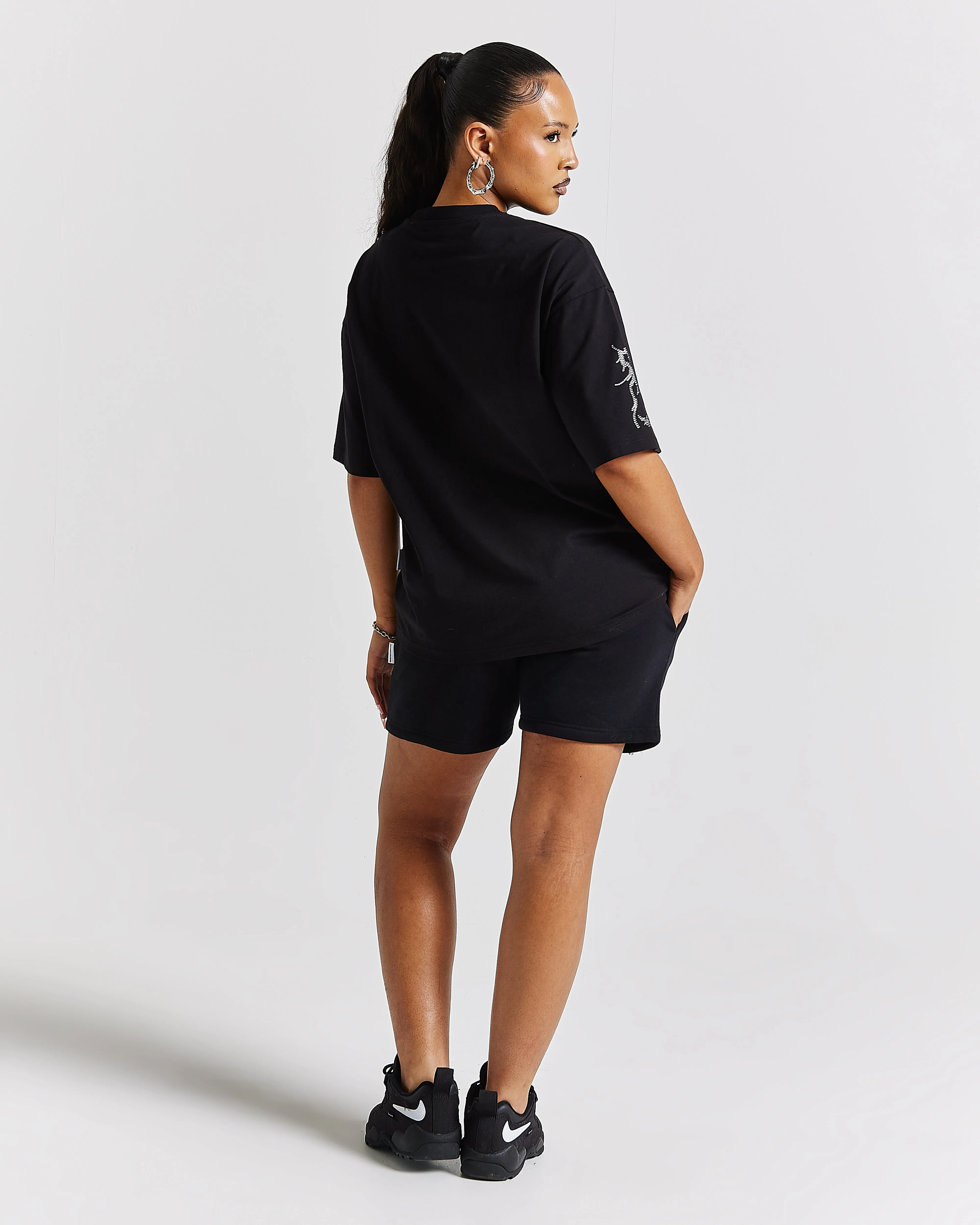 Diffuse Oversized T-Shirt - Black/Rhinestone sold by Hoodrich product image thumbnail 4