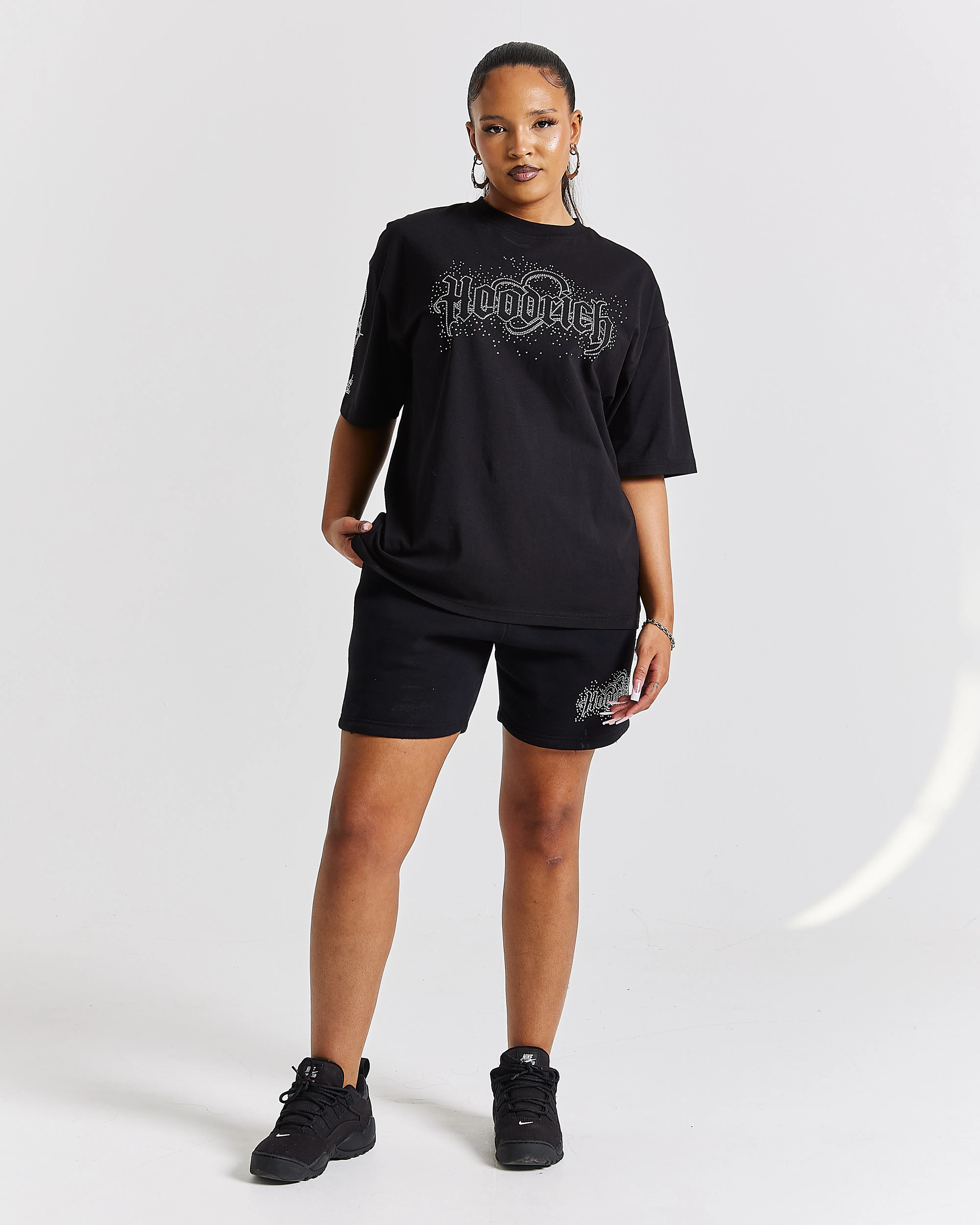 Diffuse Oversized T-Shirt - Black/Rhinestone sold by Hoodrich product image thumbnail 2