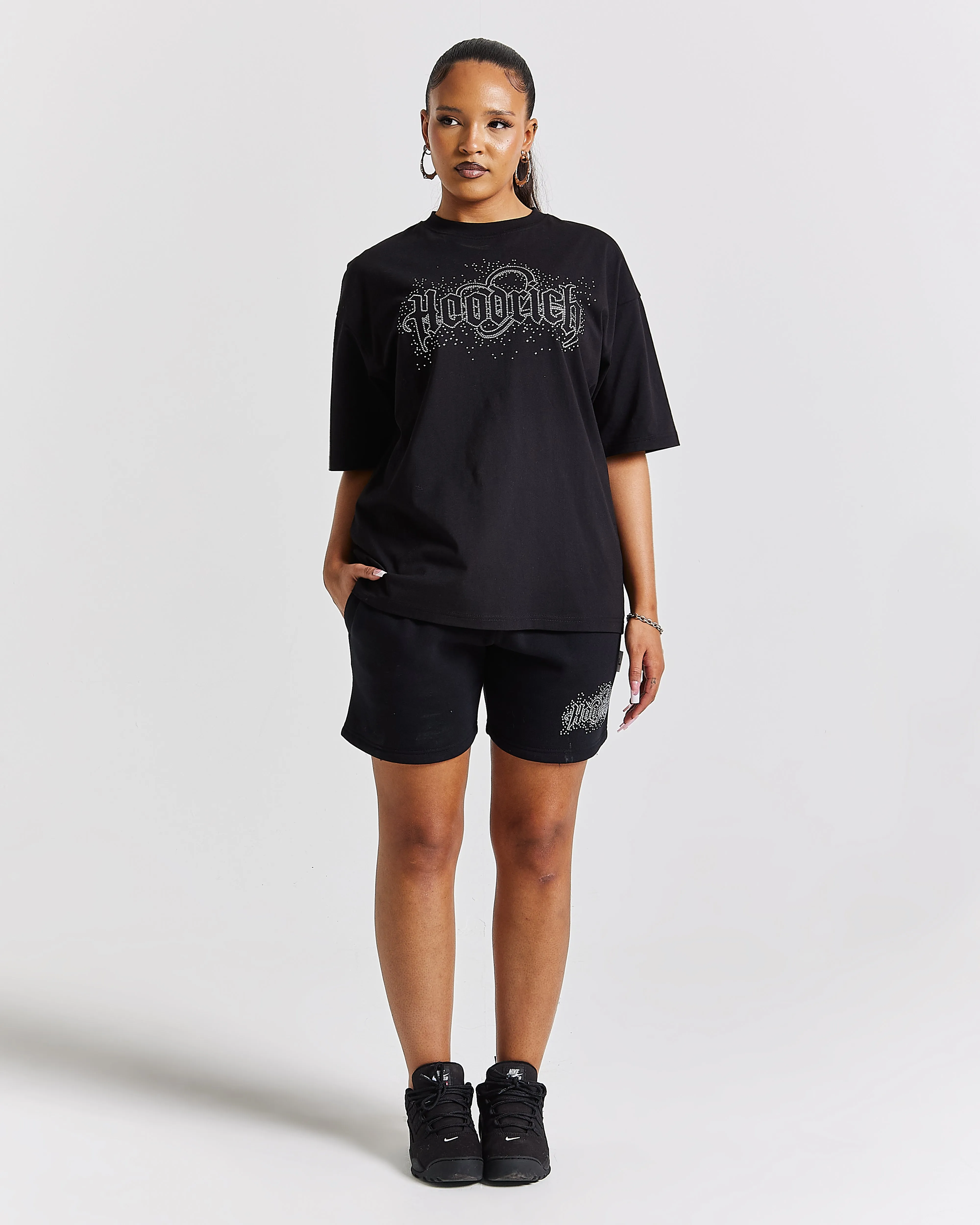 Diffuse Oversized T-Shirt - Black/Rhinestone sold by Hoodrich product image thumbnail 3