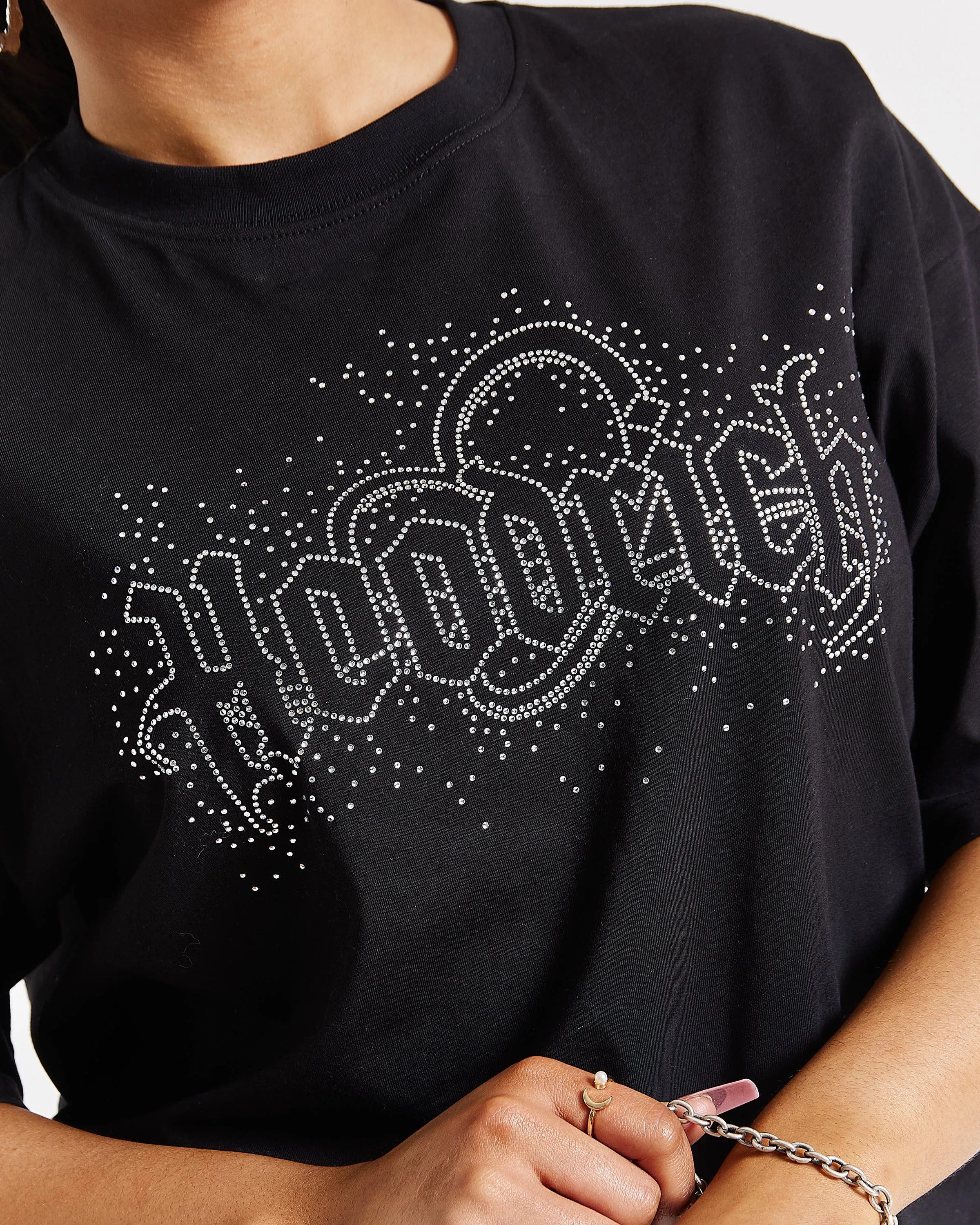 Diffuse Oversized T-Shirt - Black/Rhinestone sold by Hoodrich product image thumbnail 5