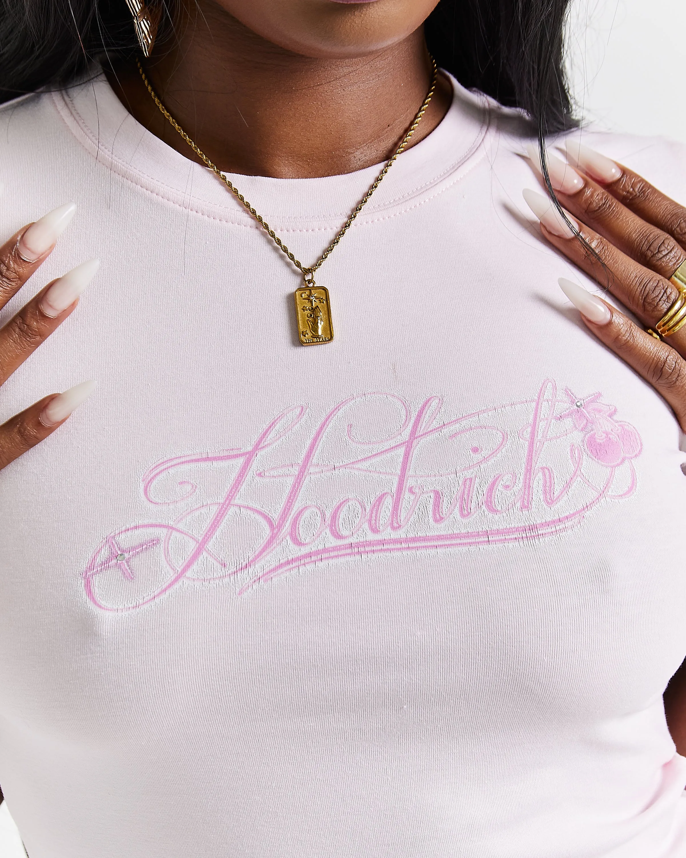 Finesse Fitted Tee - Pinks/Rhinestone sold by Hoodrich product image thumbnail 2