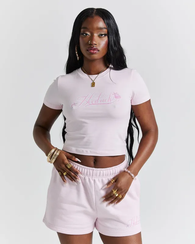 Finesse Fitted Tee - Pinks/Rhinestone sold by Hoodrich