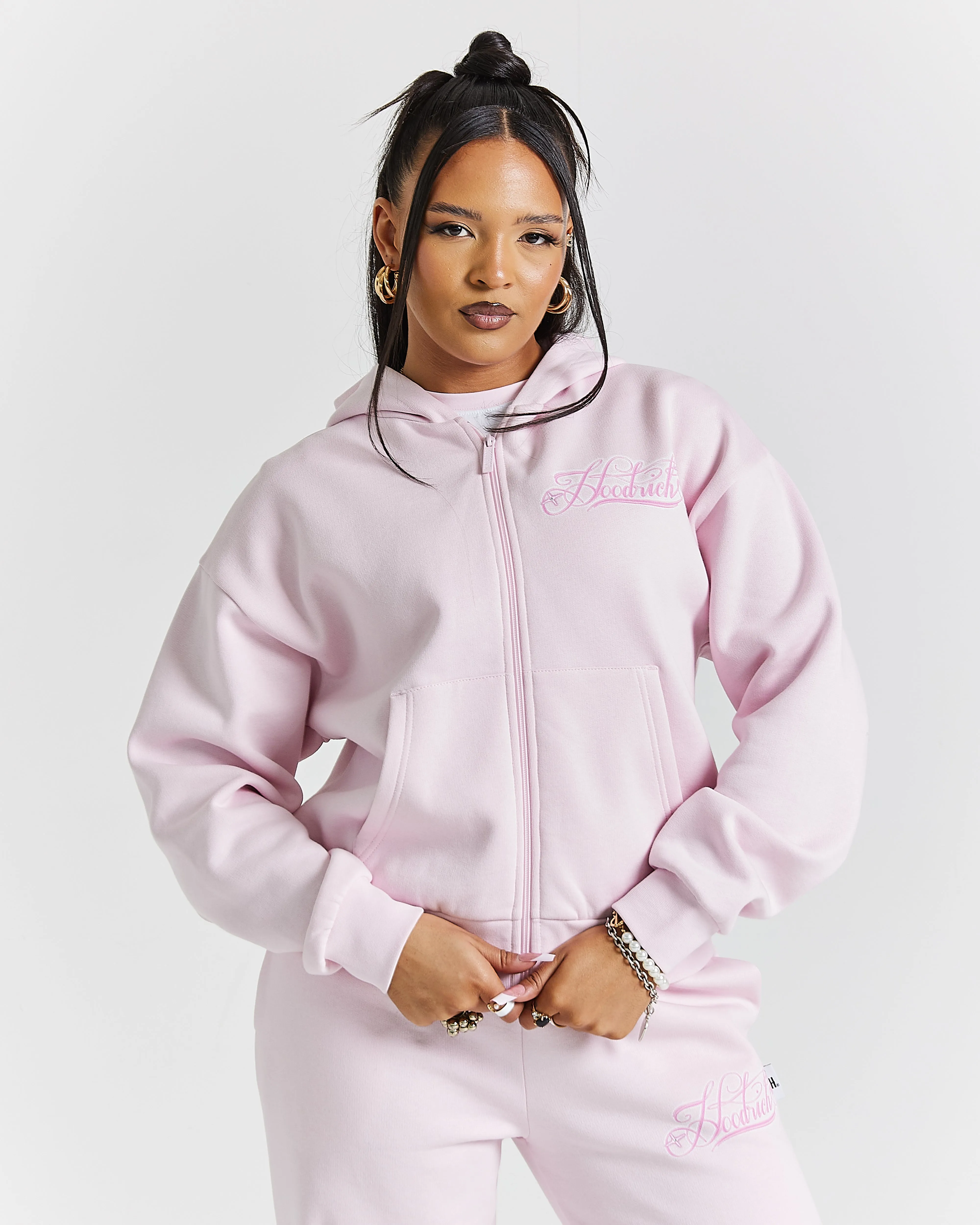 Finesse Zip Hoodie - Pinks/Rhinestone sold by Hoodrich product image thumbnail 3