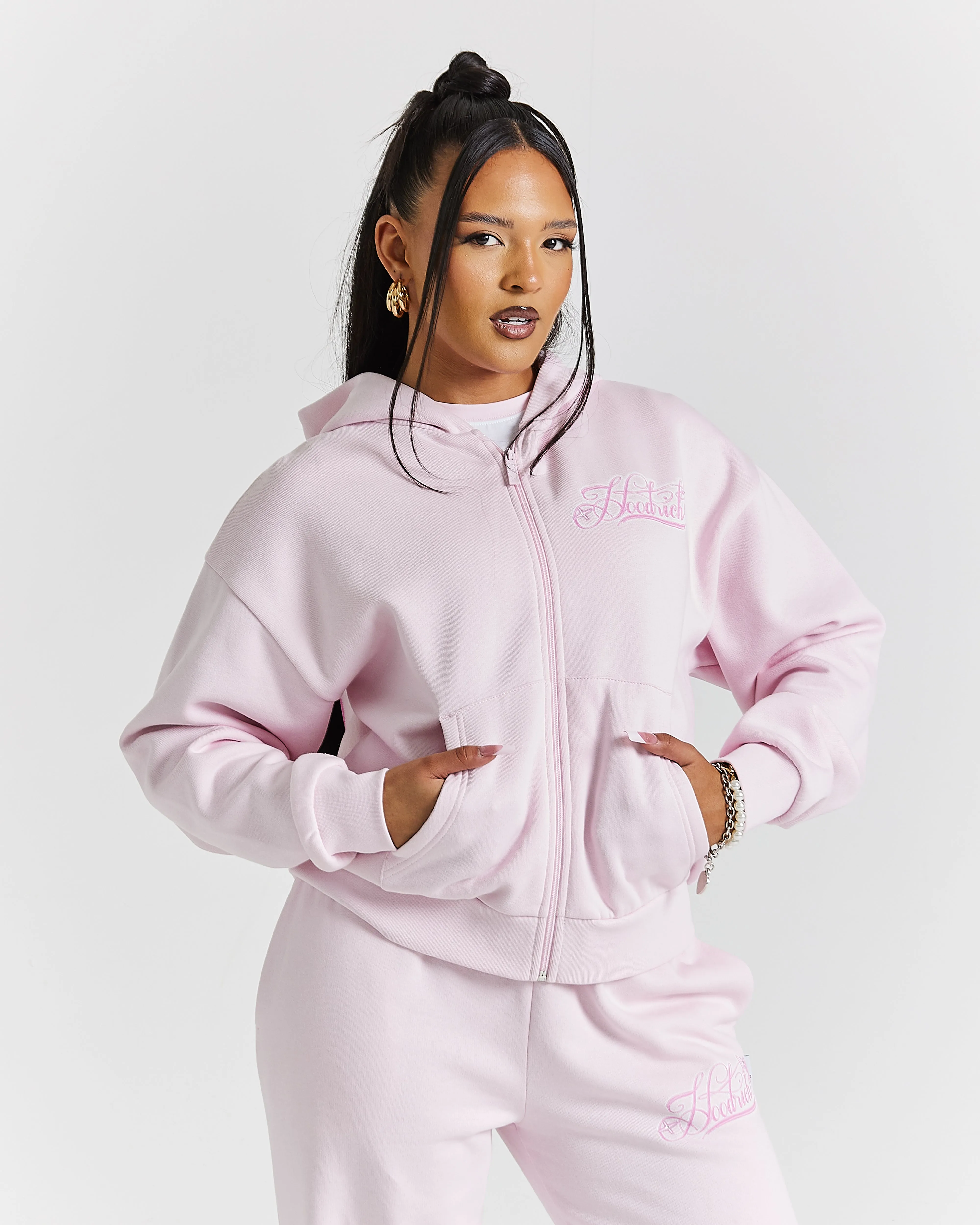 Finesse Zip Hoodie - Pinks/Rhinestone sold by Hoodrich product image thumbnail 2