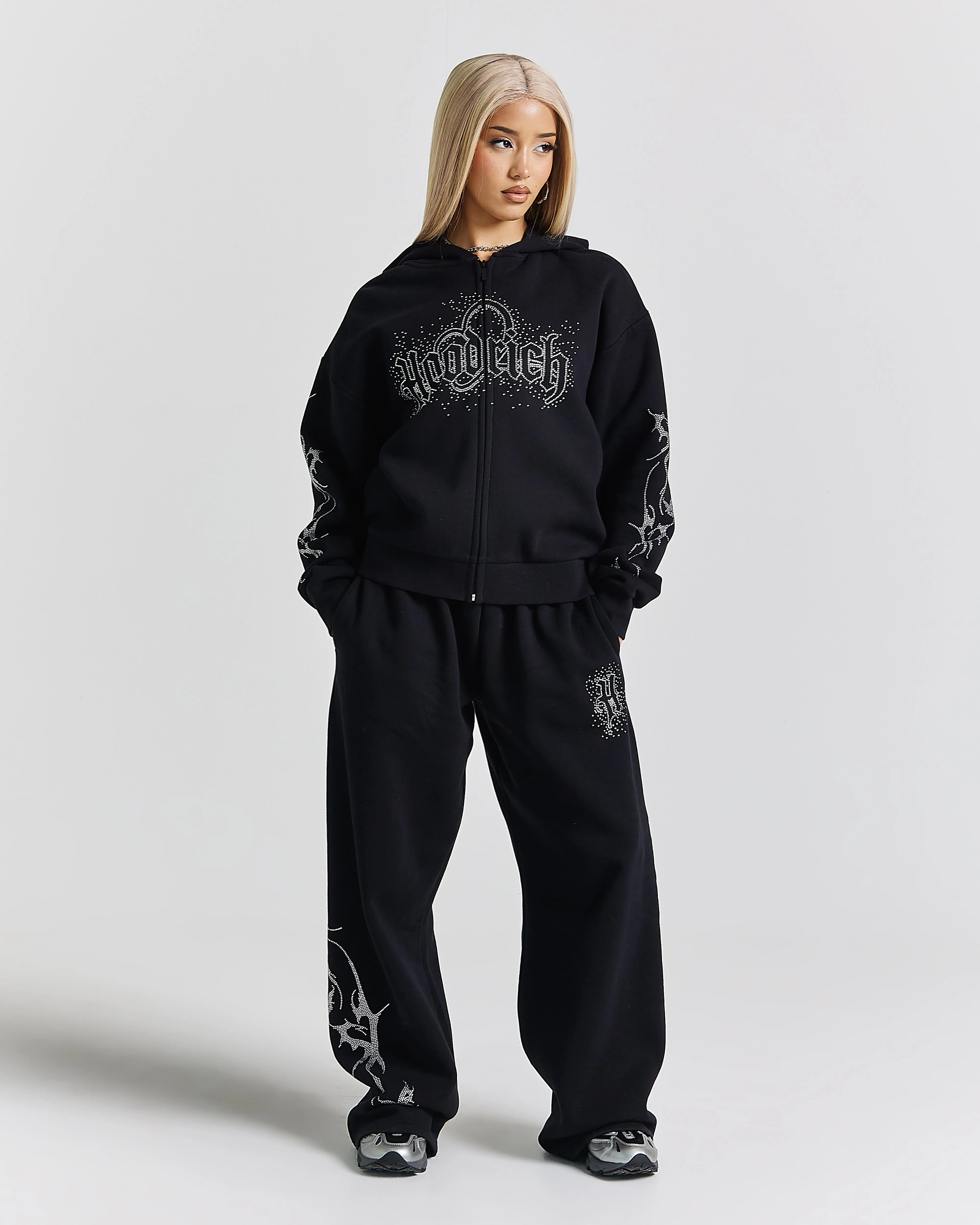 Diffuse Zip Hoodie - Black/Rhinestones sold by Hoodrich product image thumbnail 5