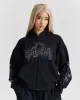 Diffuse Zip Hoodie - Black/Rhinestones sold by Hoodrich