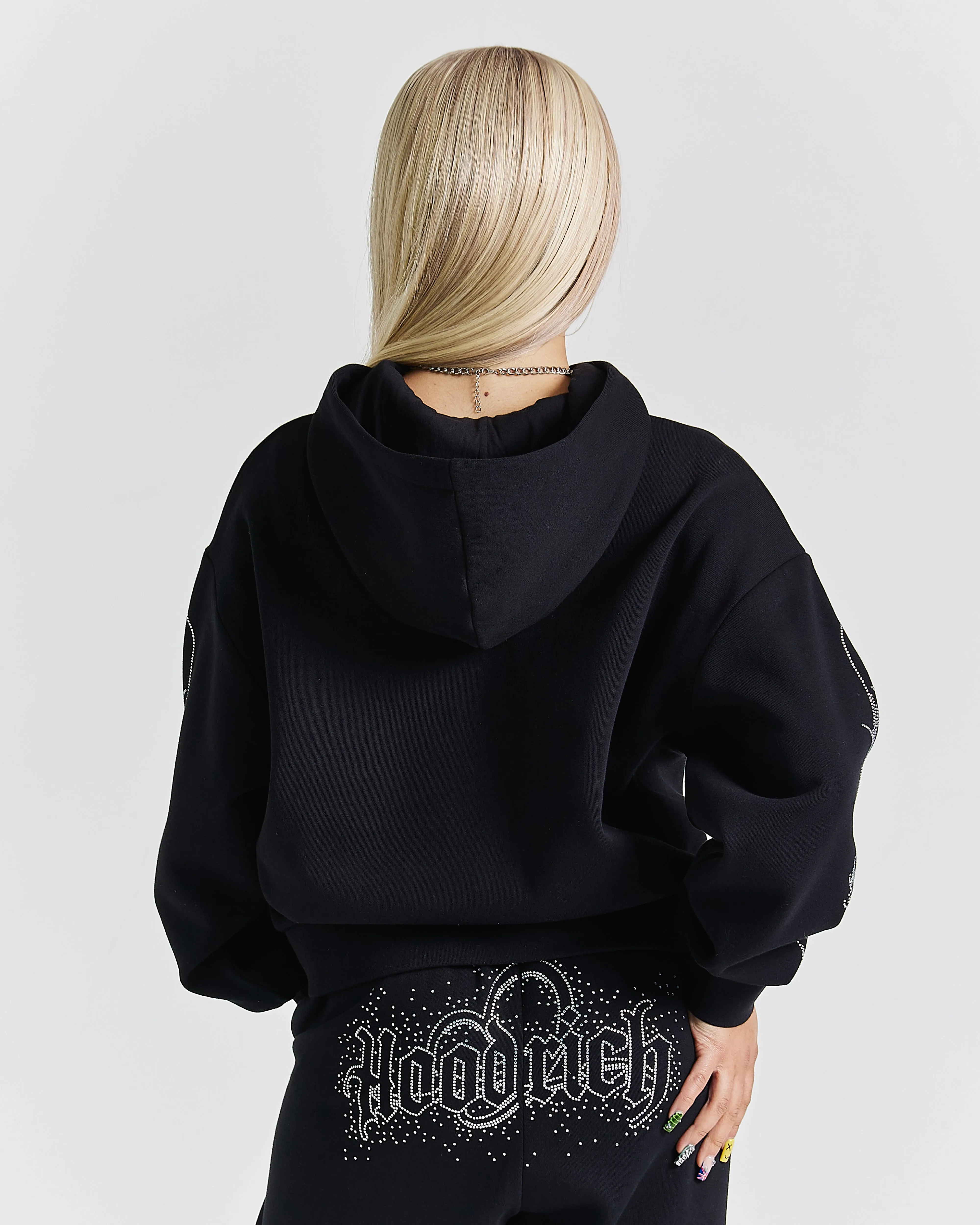 Diffuse Zip Hoodie - Black/Rhinestones sold by Hoodrich product image thumbnail 2