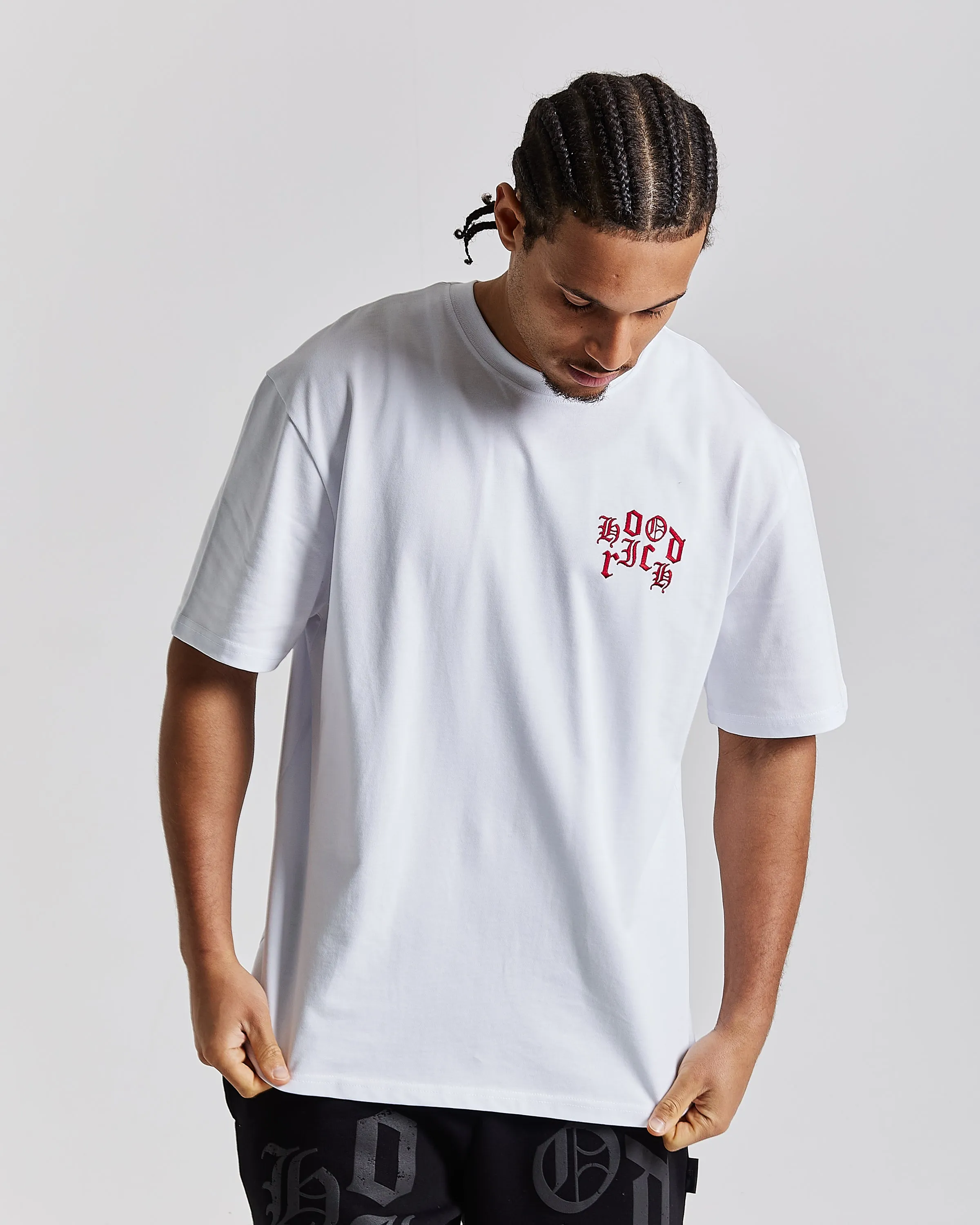 Crown Oversized T-Shirt - White/Red/Black sold by Hoodrich