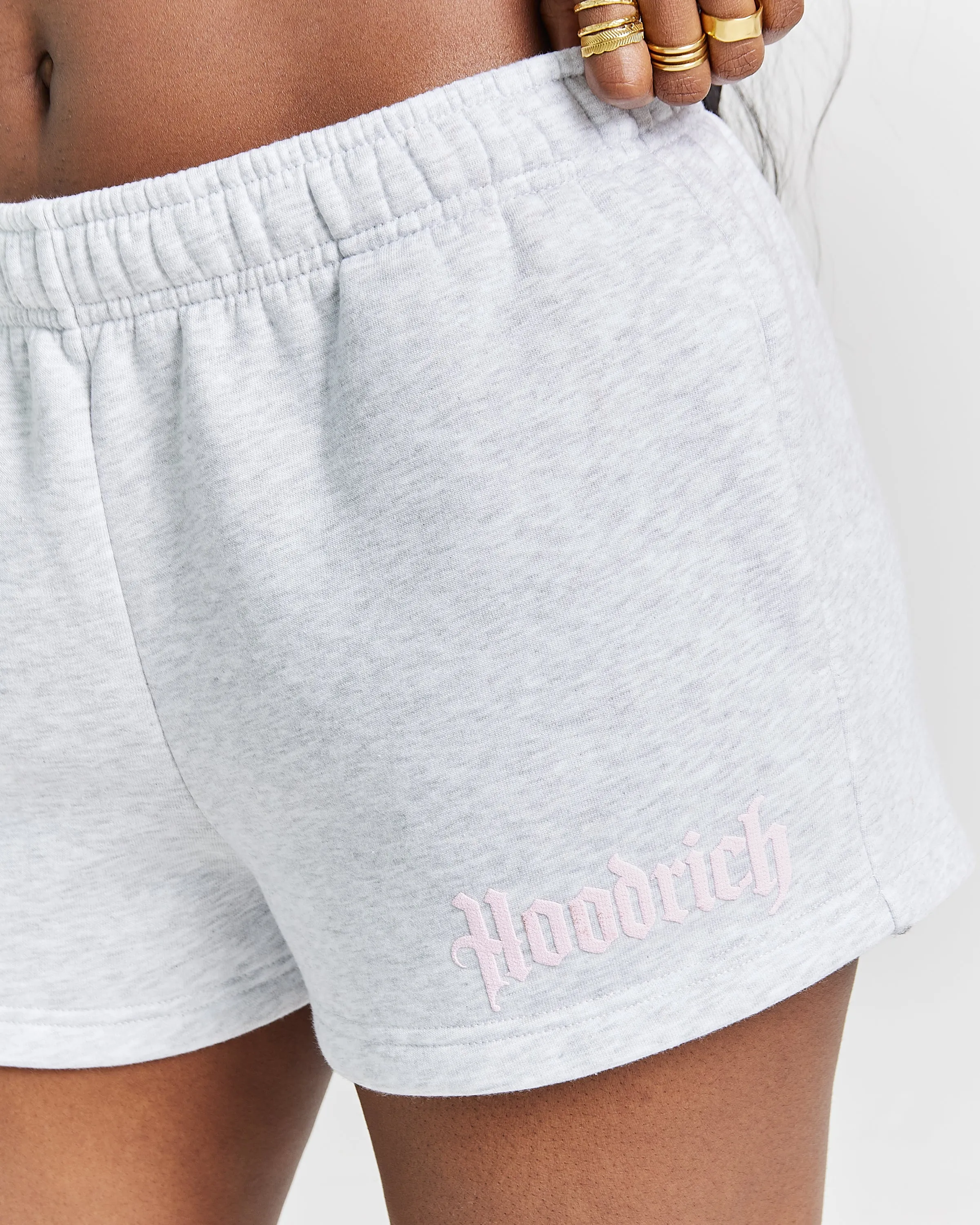 Totem Mini Sweatshorts - Light Grey/Pink/Rhinestone sold by Hoodrich product image thumbnail 5
