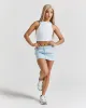 Totem Mini Skirt - Light Blue Wash sold by Hoodrich