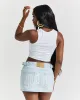 Totem Mini Skirt - Light Blue Wash sold by Hoodrich