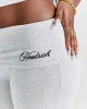 Poise Fold Over Flare Leggings - Light Grey/Black sold by Hoodrich