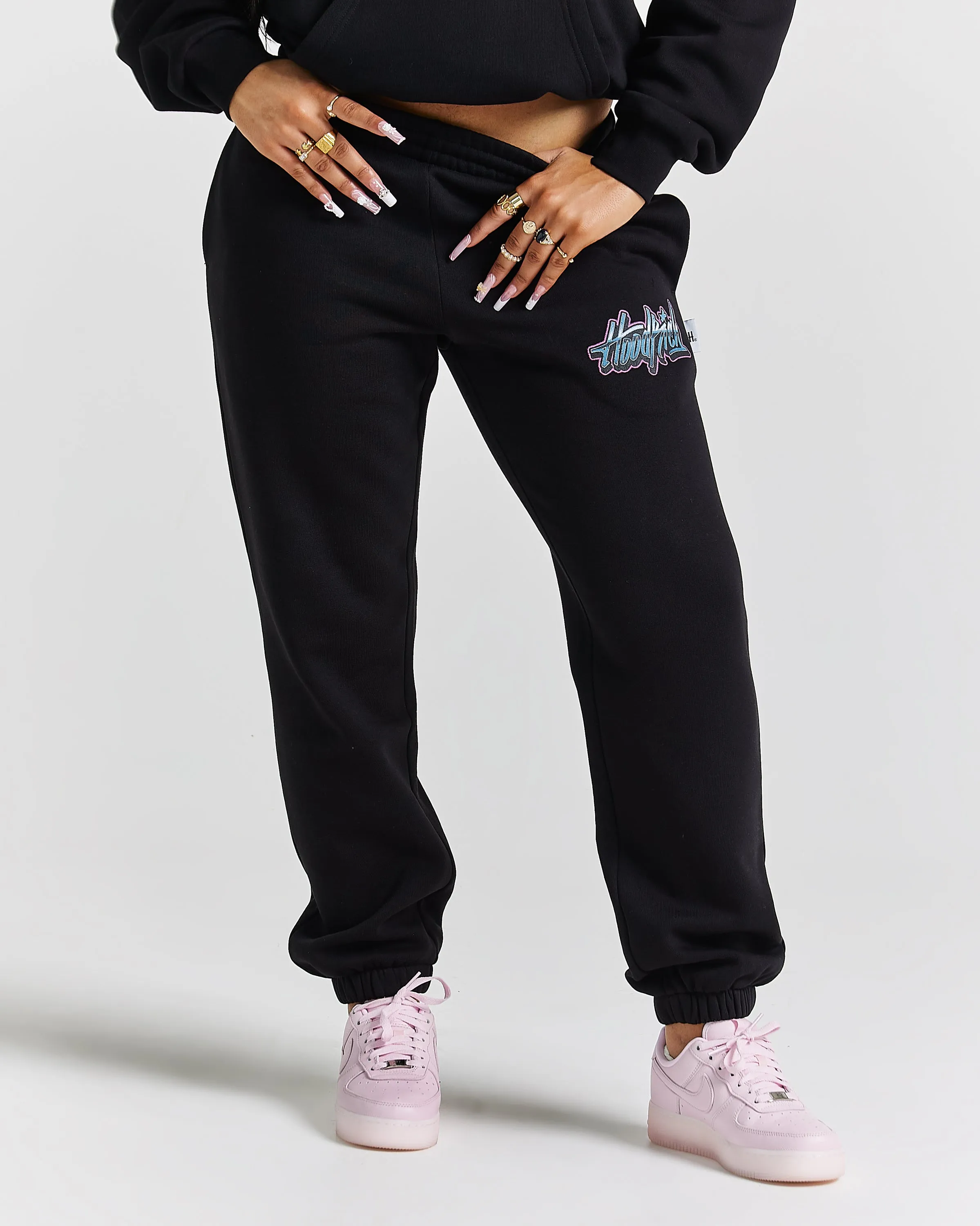 Erupt Joggers - Black/Pinks sold by Hoodrich