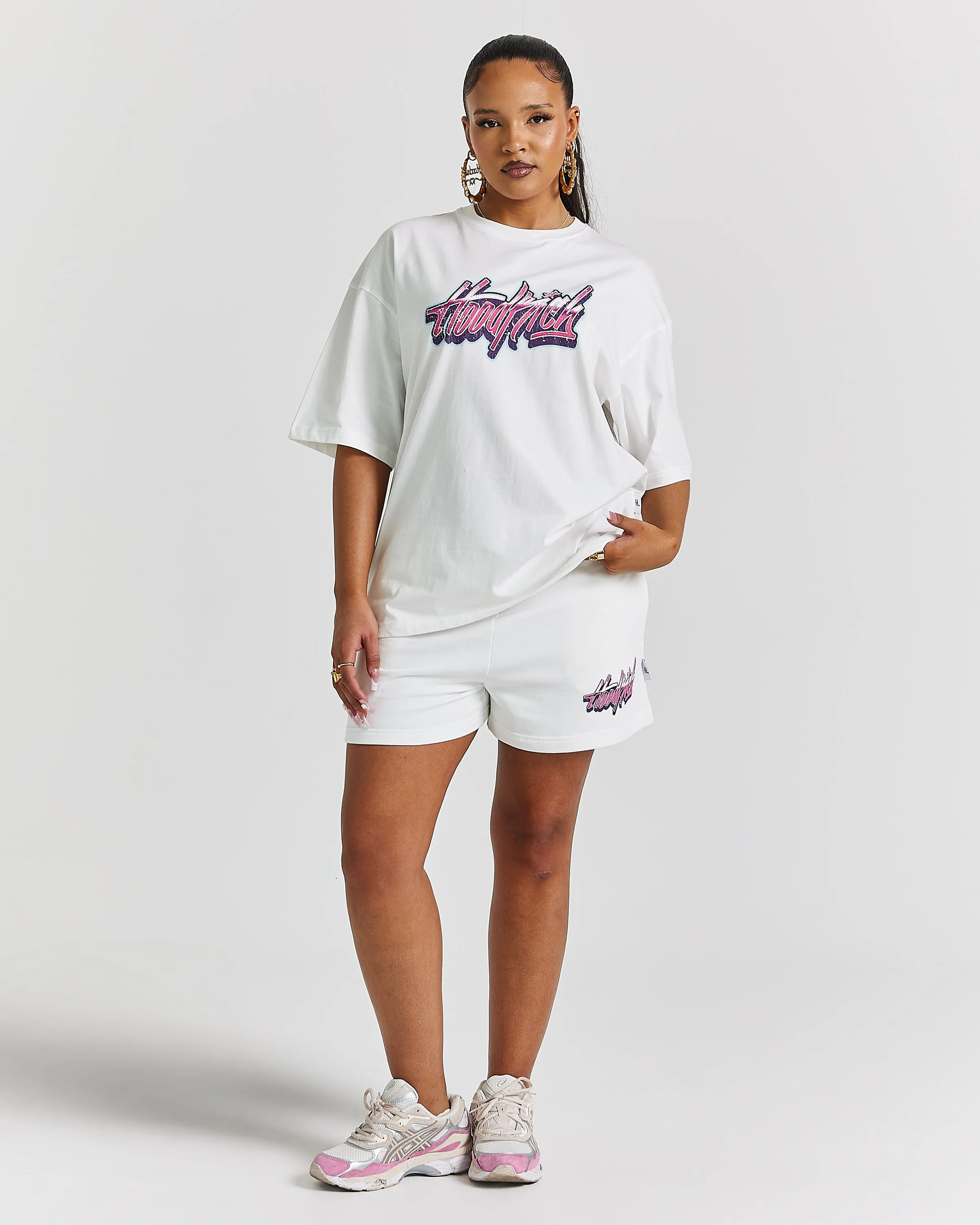 Erupt Oversized T-Shirt - White/Pinks sold by Hoodrich product image thumbnail 3