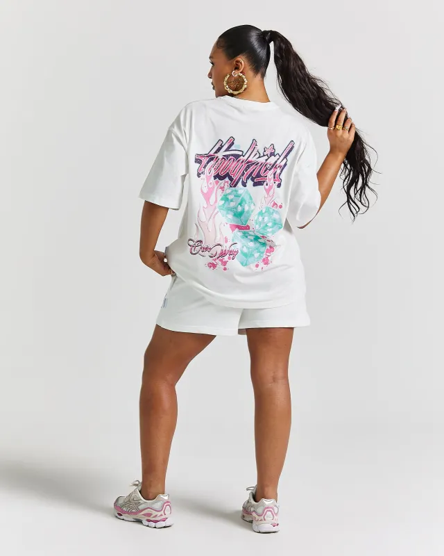 Erupt Oversized T-Shirt - White/Pinks sold by Hoodrich