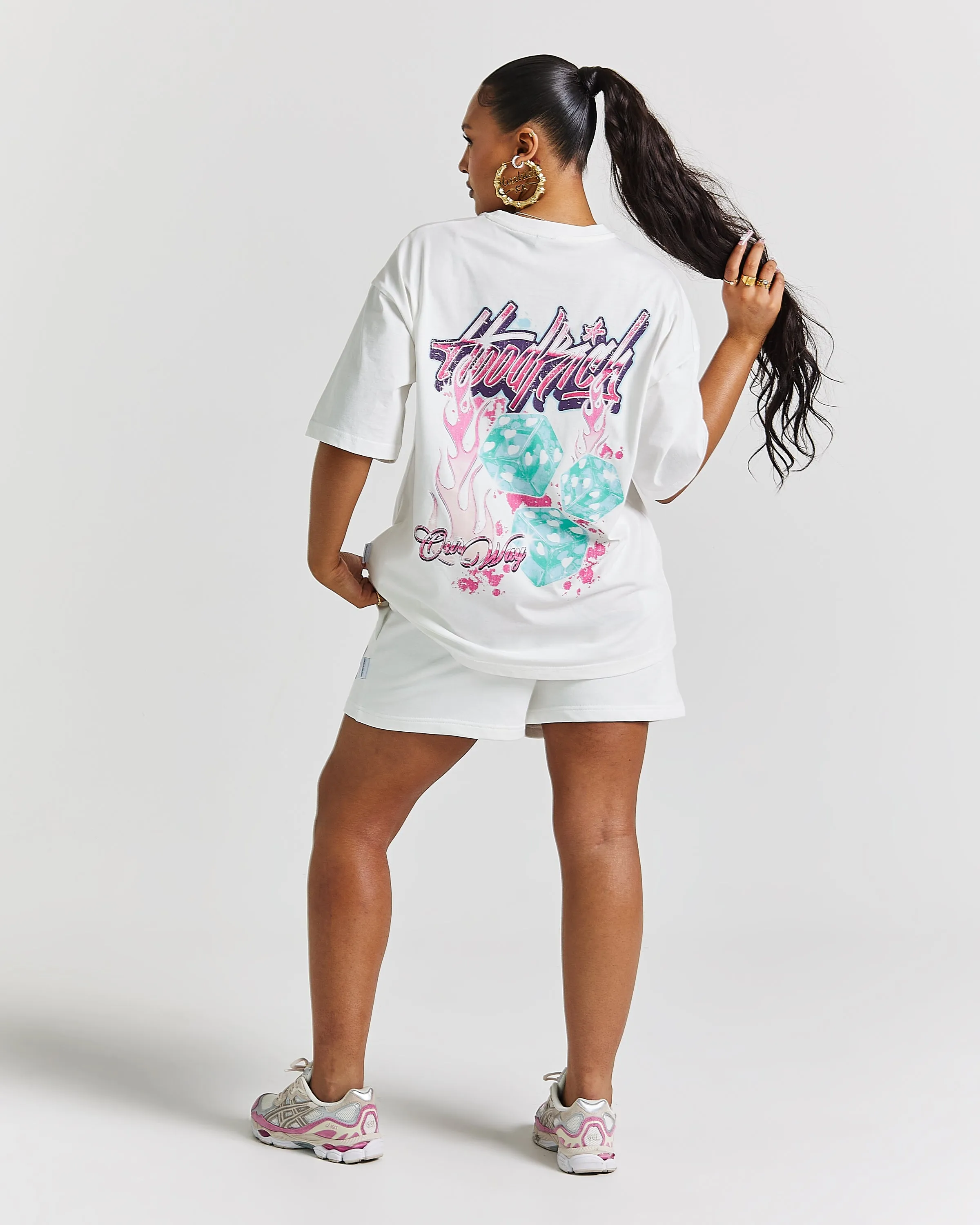 Erupt Oversized T-Shirt - White/Pinks sold by Hoodrich