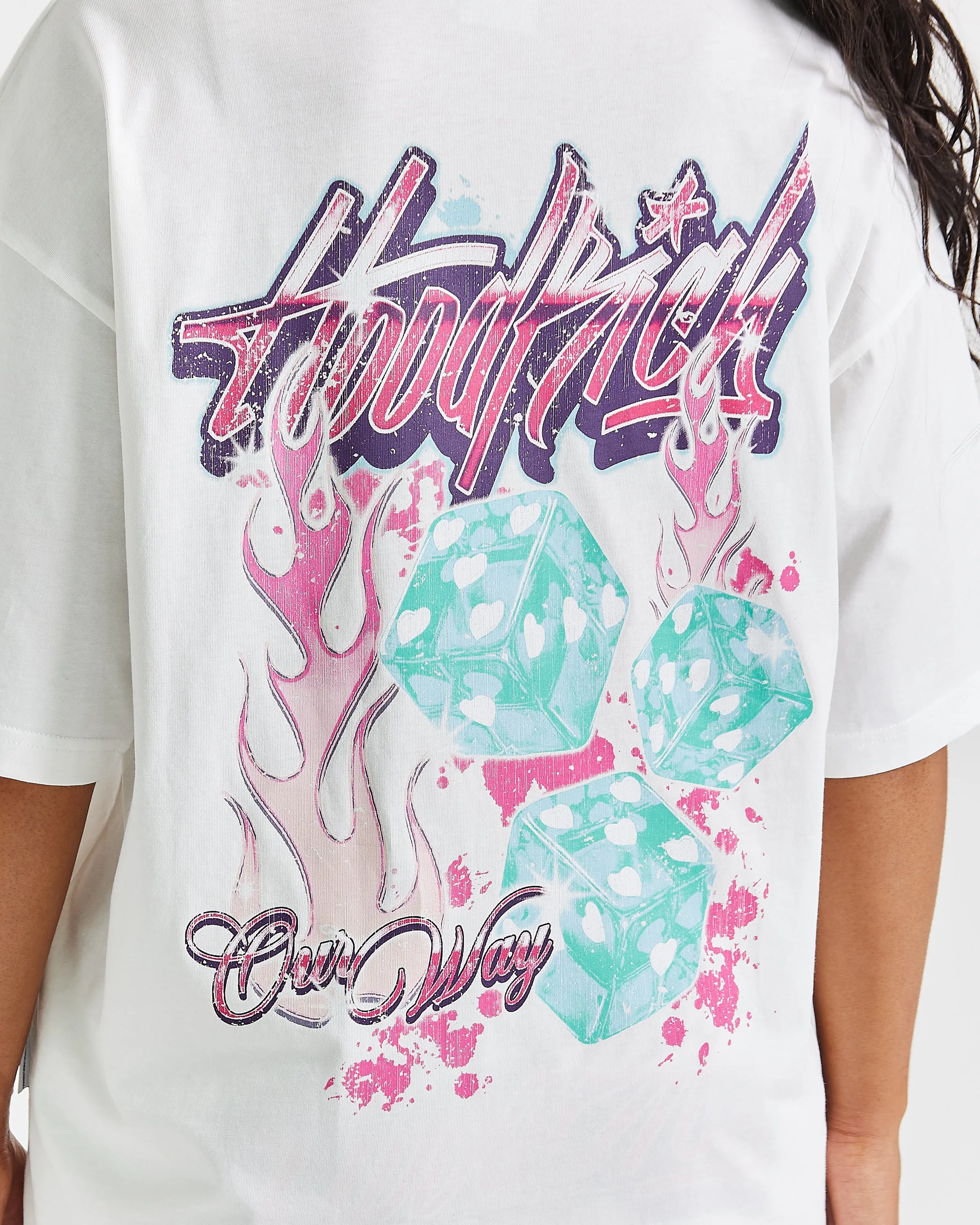 Erupt Oversized T-Shirt - White/Pinks sold by Hoodrich product image thumbnail 5
