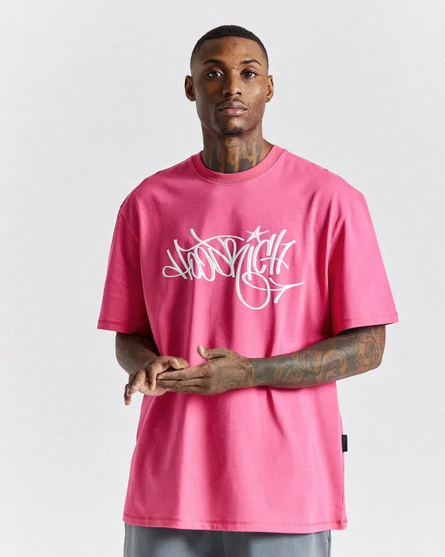 Tag Oversized T-Shirt - Pink/White sold by Hoodrich