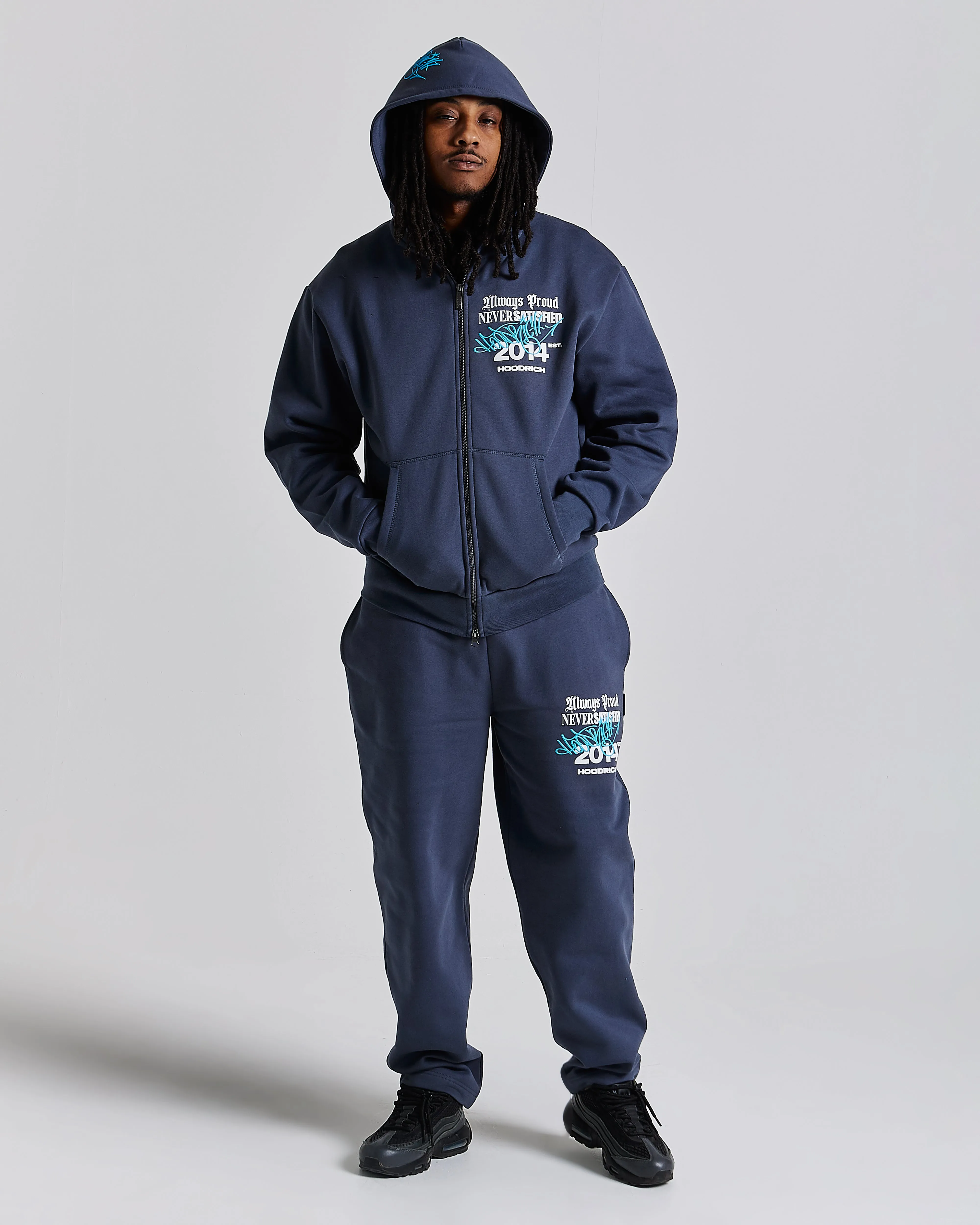 Stamp Tag Oversized Jogger - Blue/White sold by Hoodrich