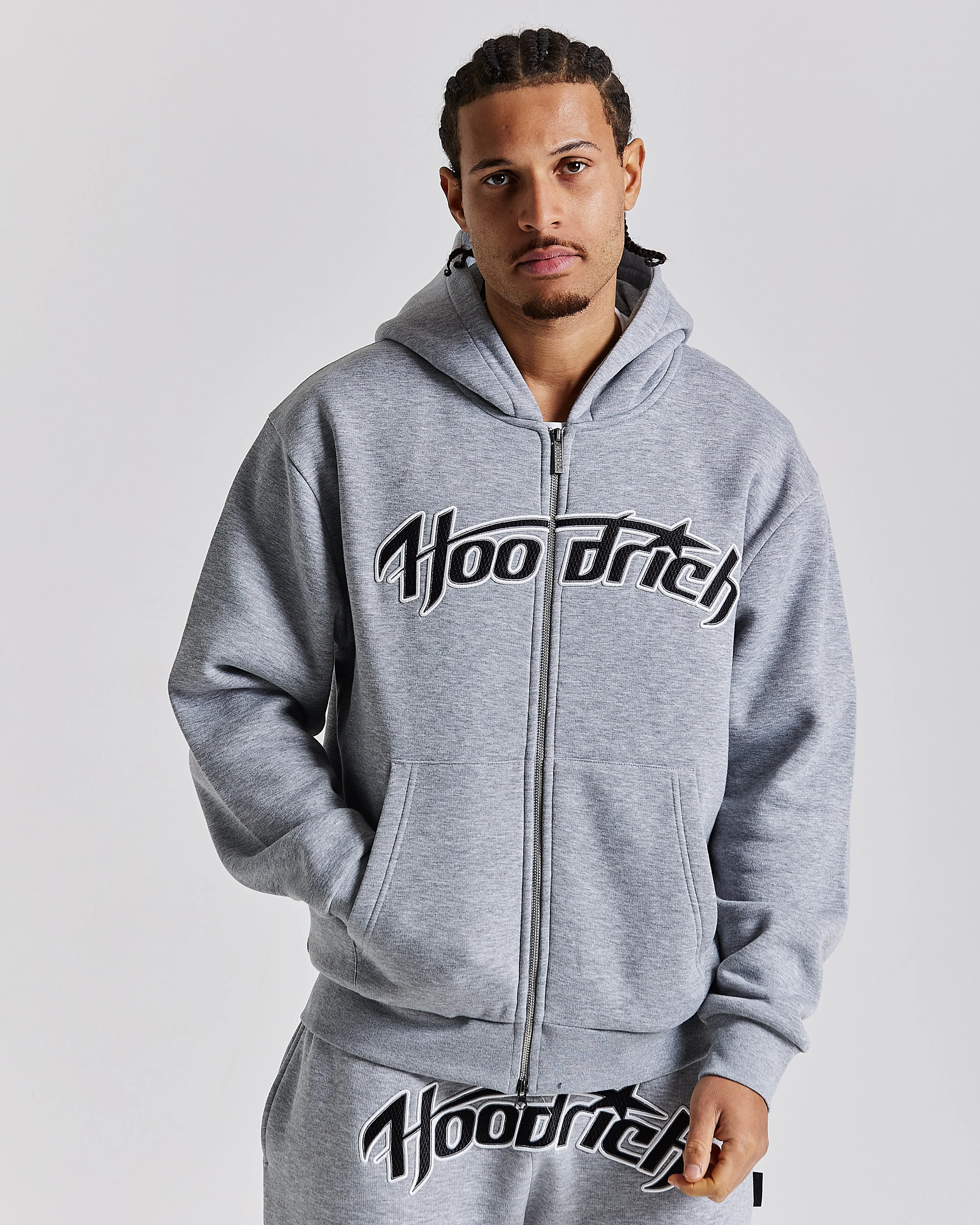Galaxy Oversized Zip Hoodie - Grey/Black sold by Hoodrich