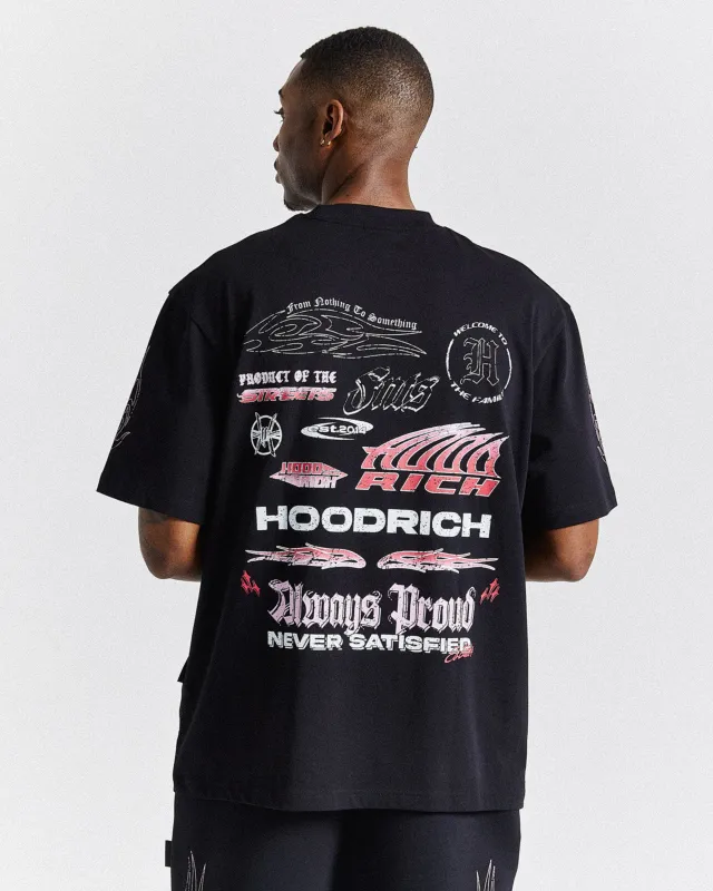 Chroma Oversized T-Shirt - Black/White/Pink made by Hoodrich
