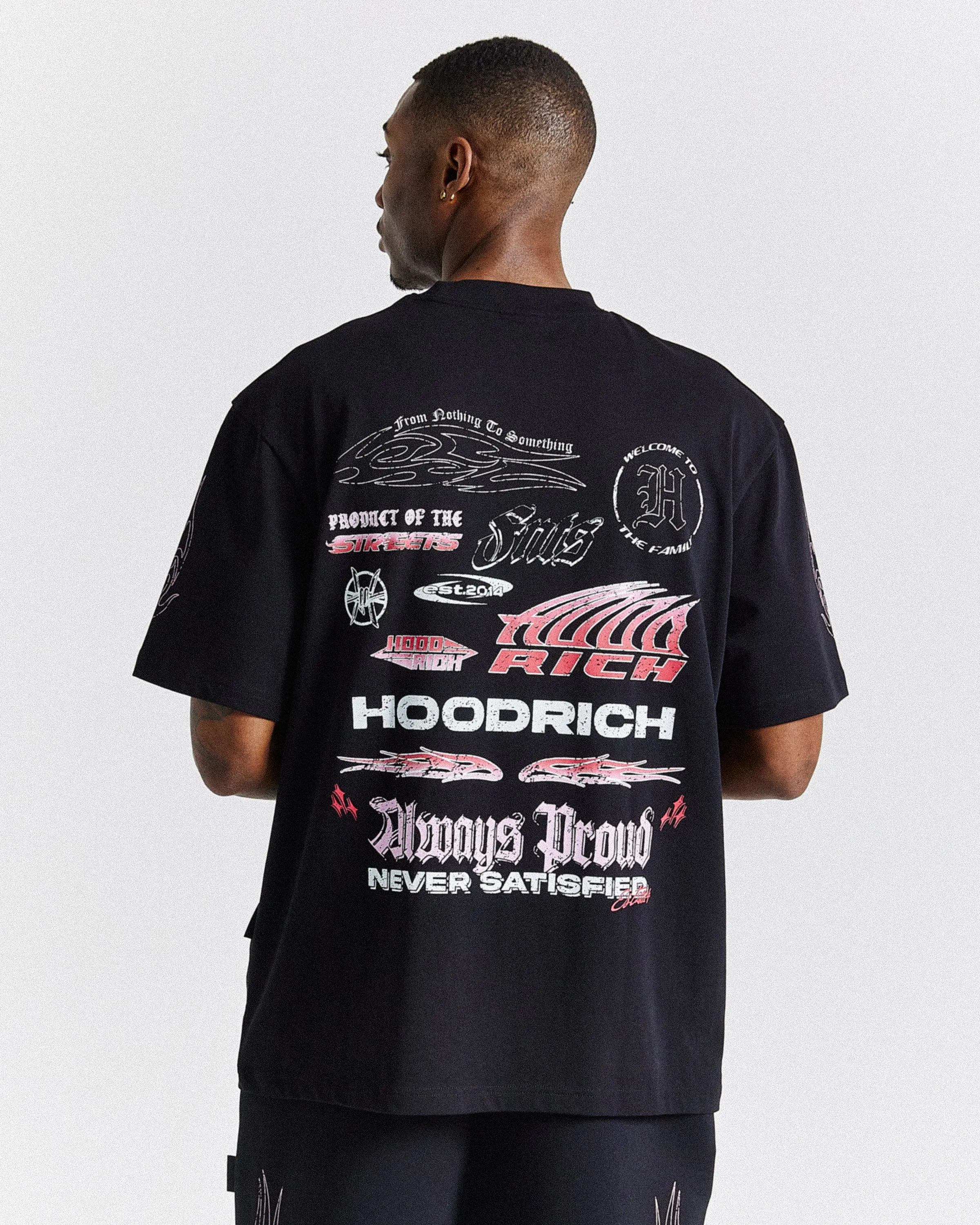 Chroma Oversized T-Shirt - Black/White/Pink sold by Hoodrich