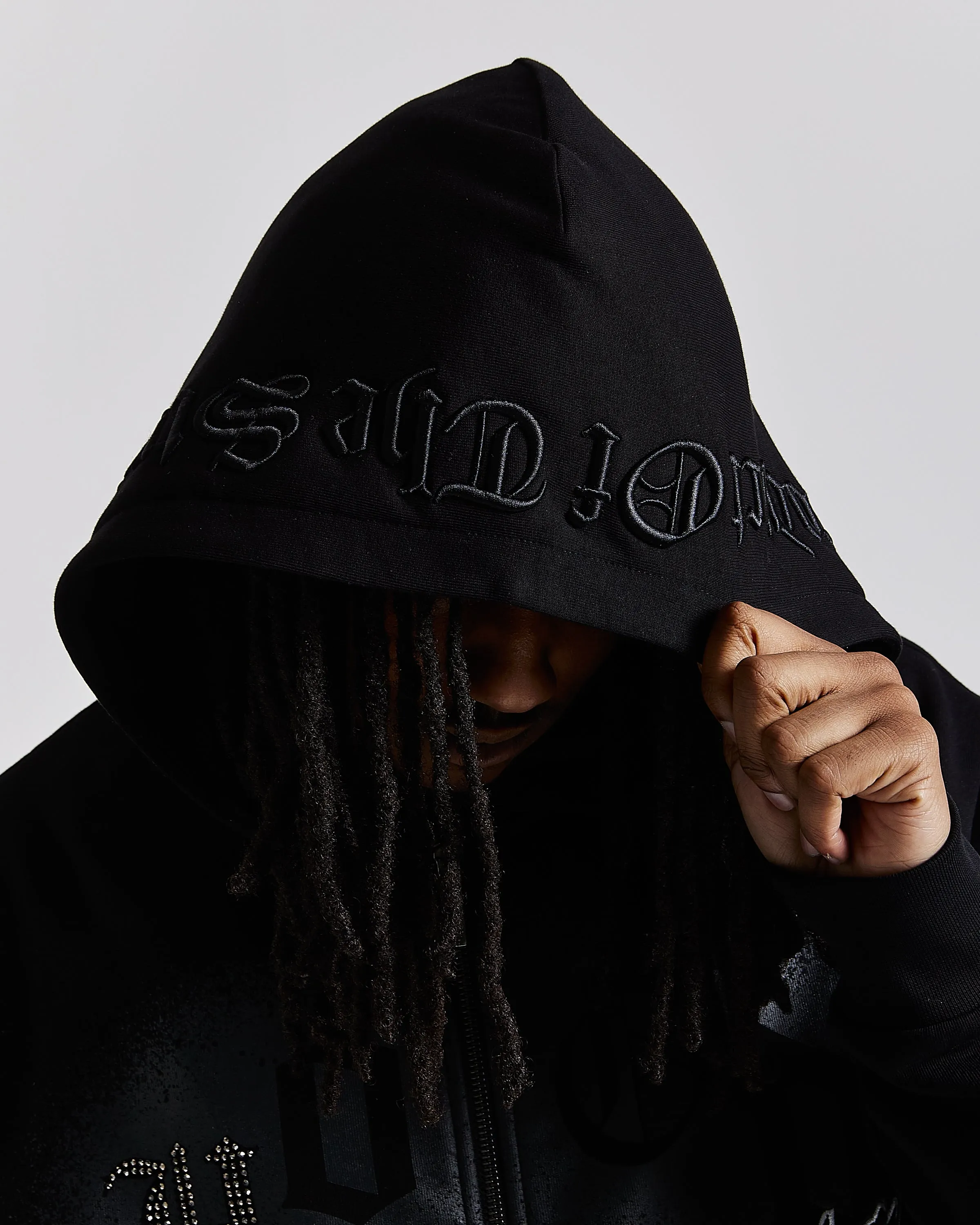 Iron Oversized Zip Hoodie - Black/Grey/White sold by Hoodrich product image thumbnail 3