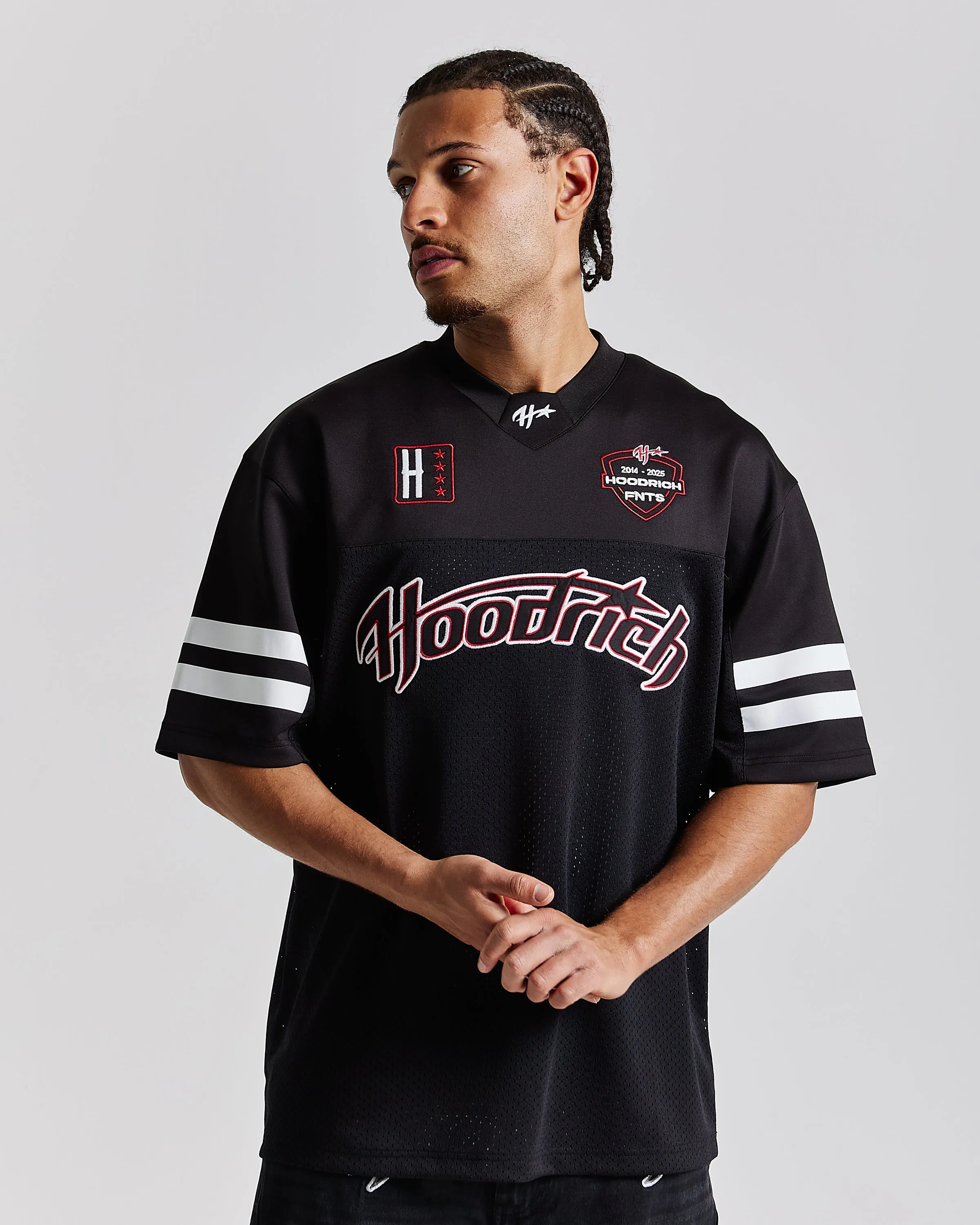 Galaxy Oversized Mesh Jersey - Black/White/Red sold by Hoodrich
