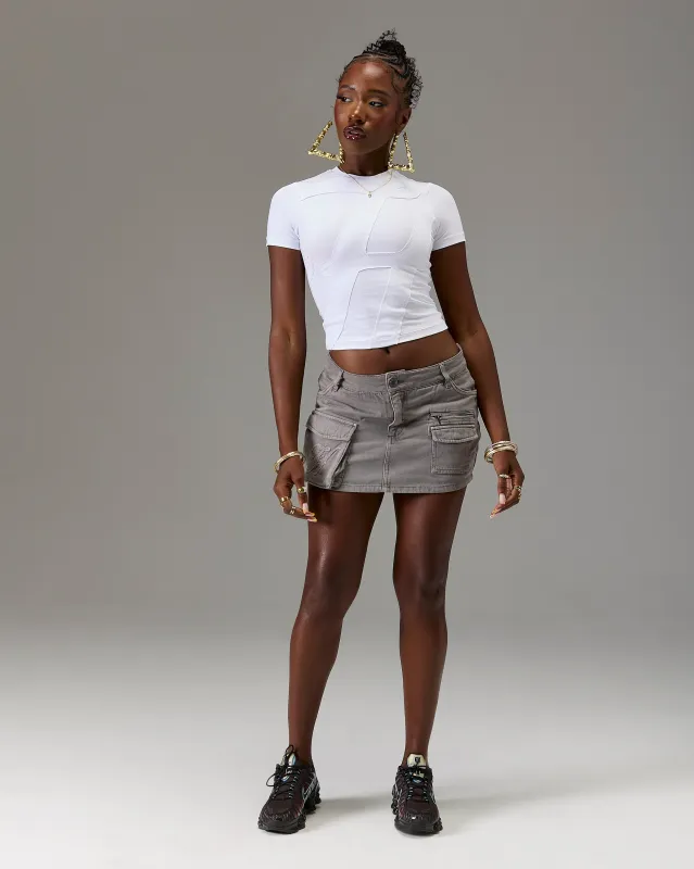 The Winner's Circle Cargo Mini Skirt - Grey sold by Hoodrich