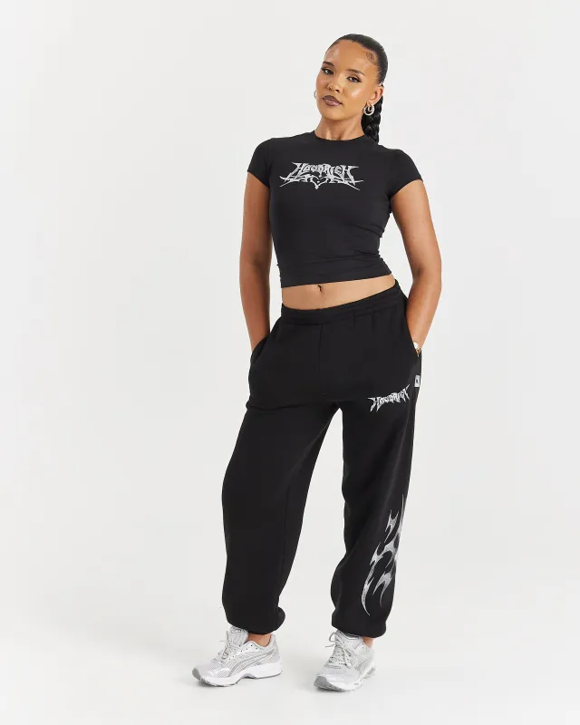 Spark Oversized Joggers - Black/Silver sold by Hoodrich