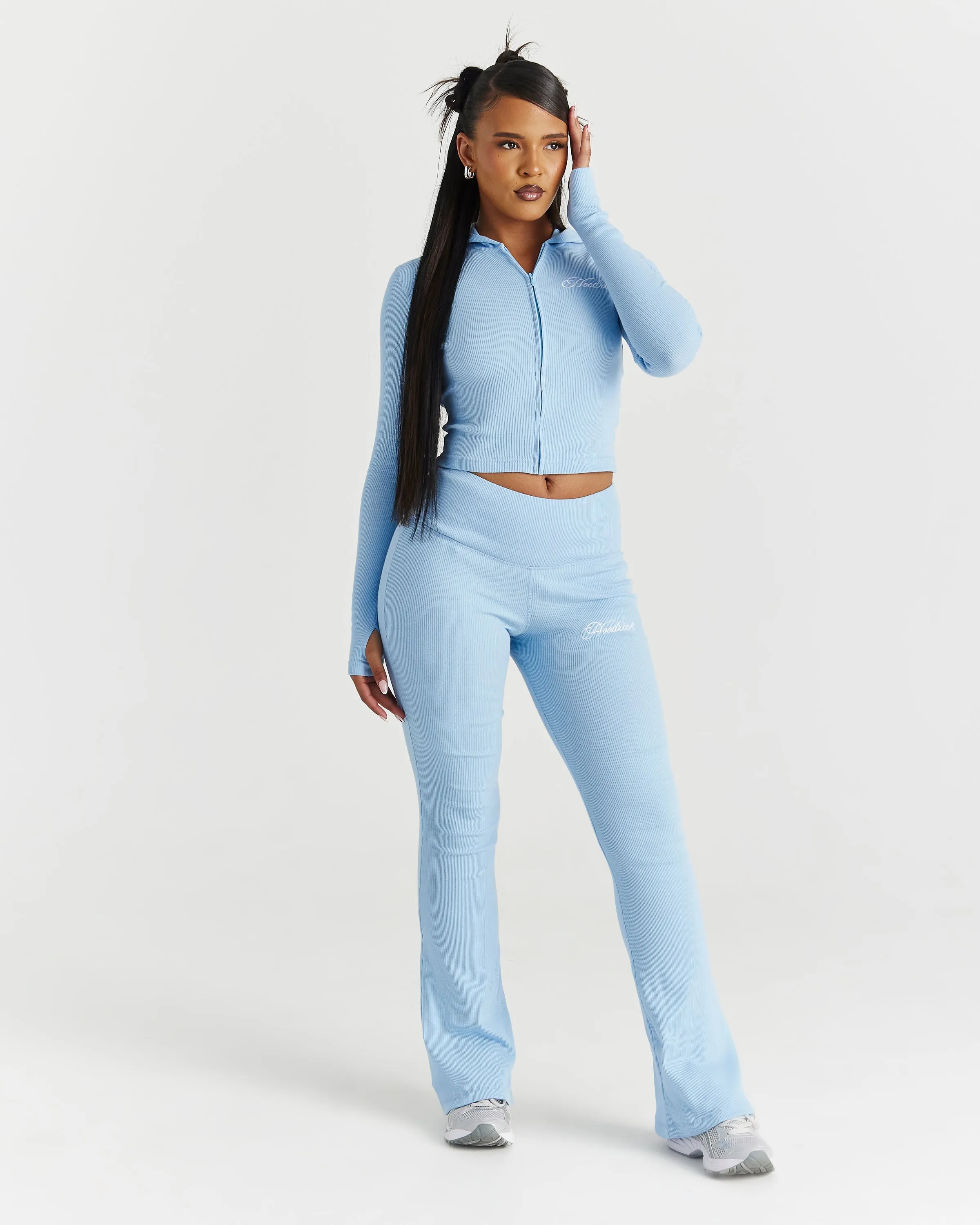 Selene Thick Waistband Flares - Blue/White sold by Hoodrich product image thumbnail 5