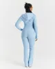 Selene Fitted Zip Hoodie - Blue/White sold by Hoodrich