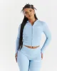 Selene Fitted Zip Hoodie - Blue/White sold by Hoodrich