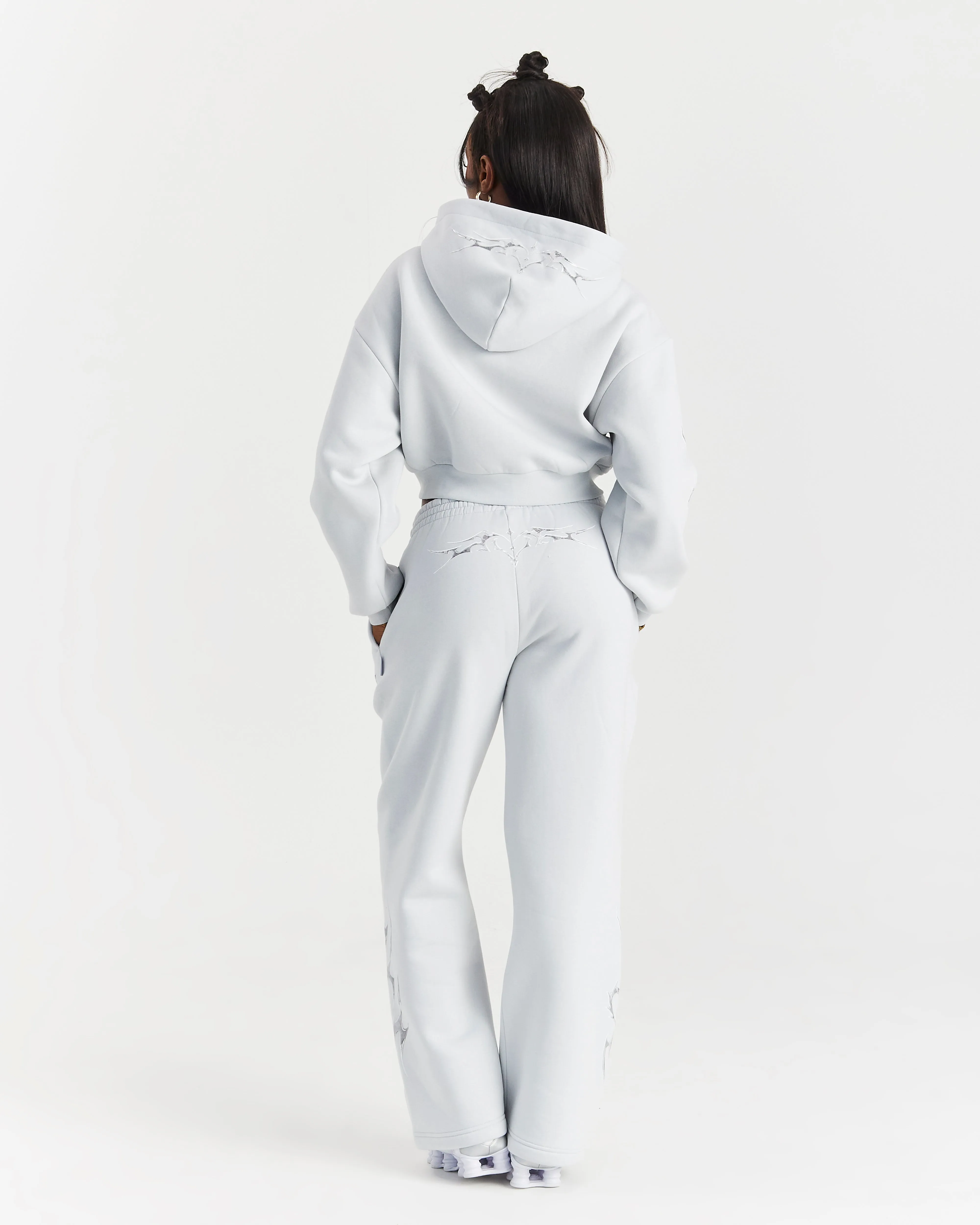 Spark Wide Leg Joggers - Off White/Silver sold by Hoodrich product image thumbnail 4