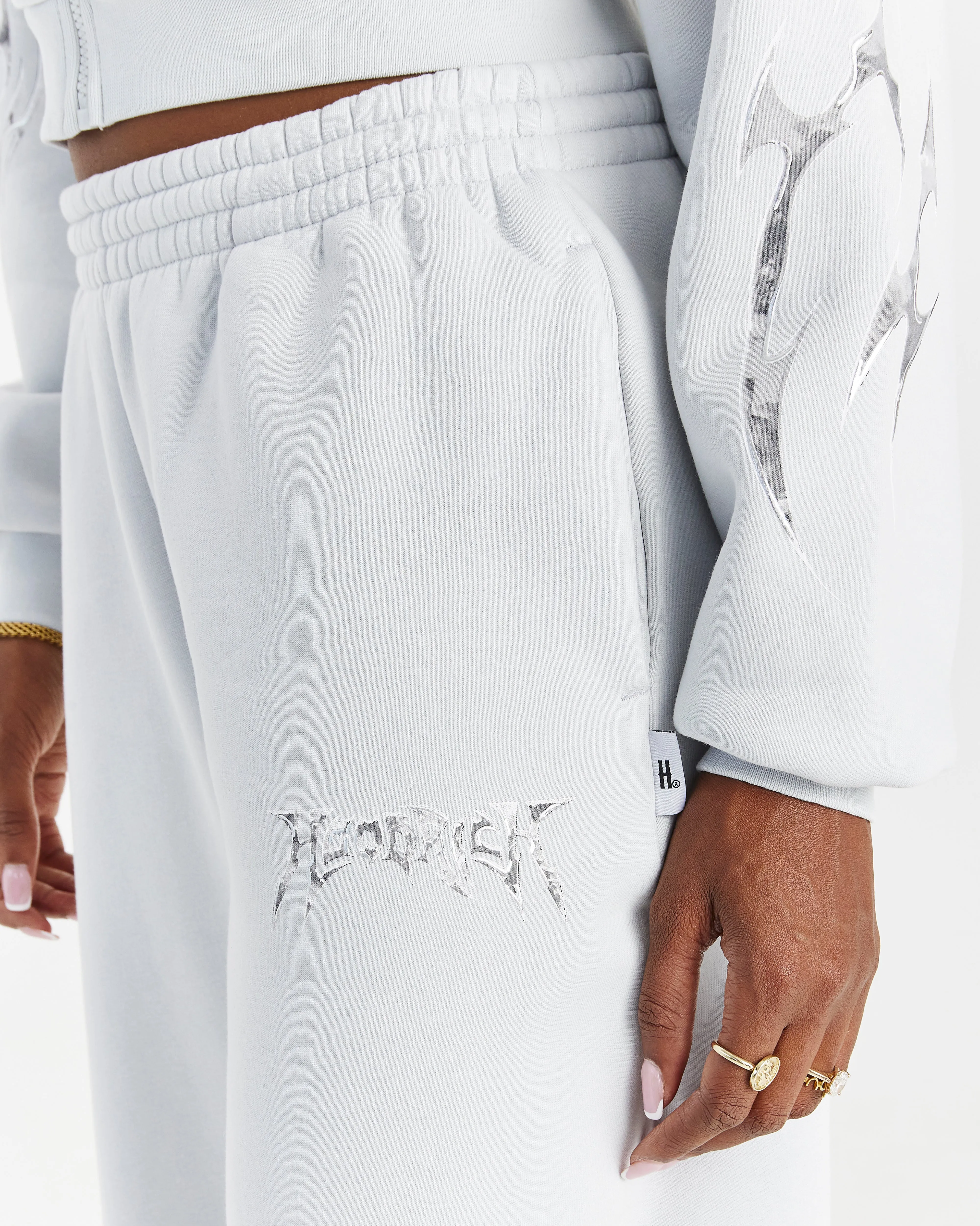 Spark Wide Leg Joggers - Off White/Silver sold by Hoodrich product image thumbnail 3