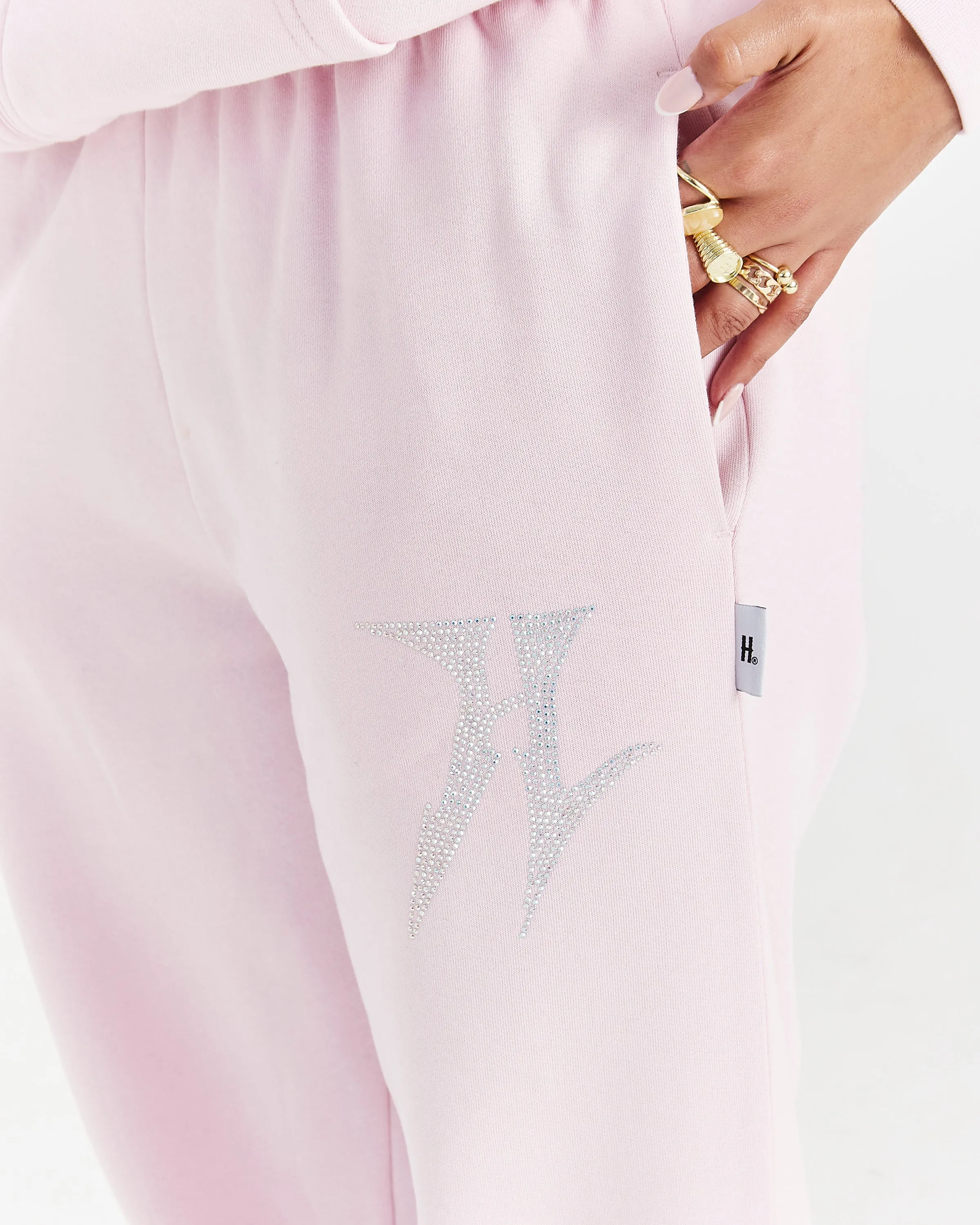 Lustre Oversized Joggers - Pink/Rhinestone sold by Hoodrich product image thumbnail 5