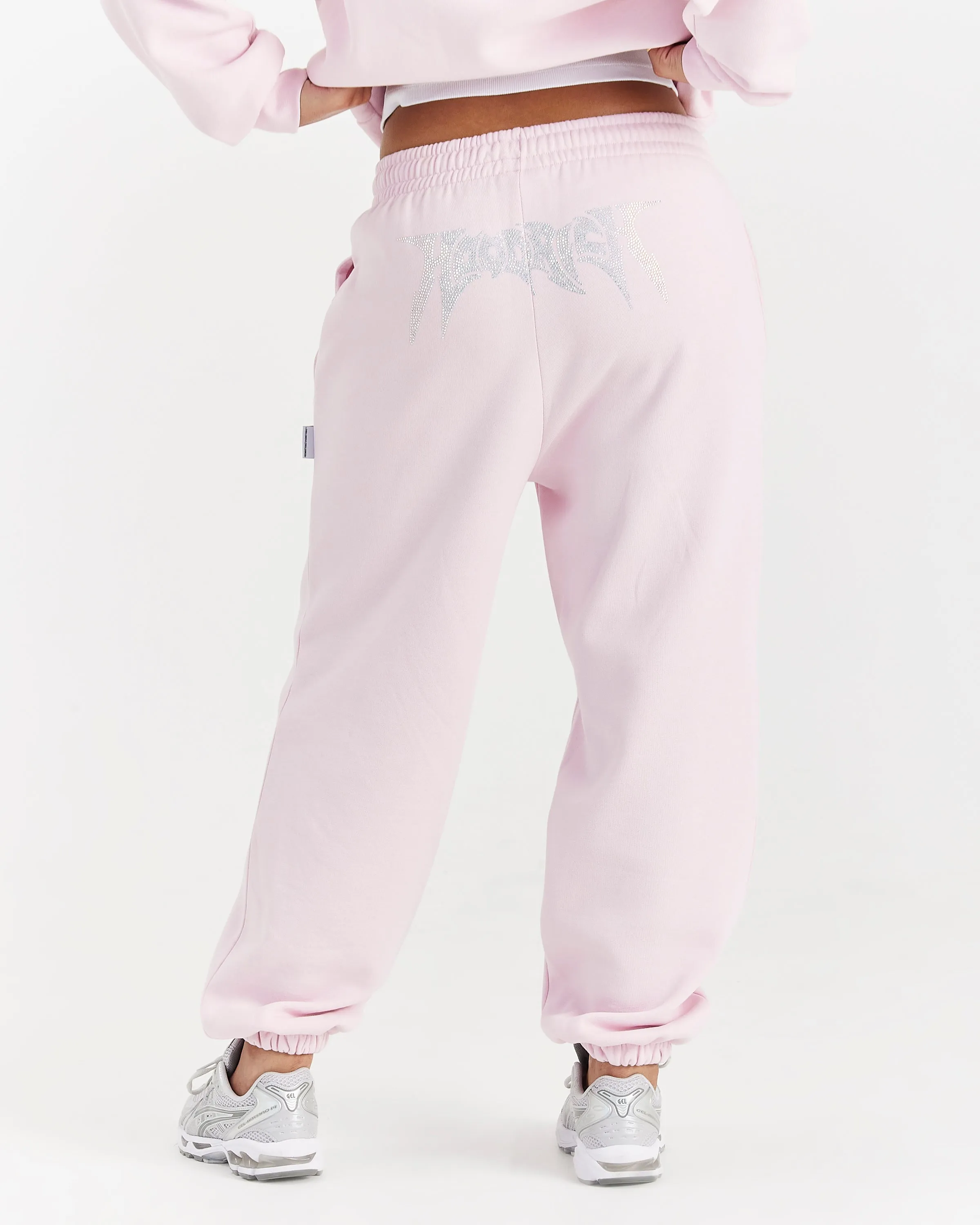 Lustre Oversized Joggers - Pink/Rhinestone sold by Hoodrich product image thumbnail 2